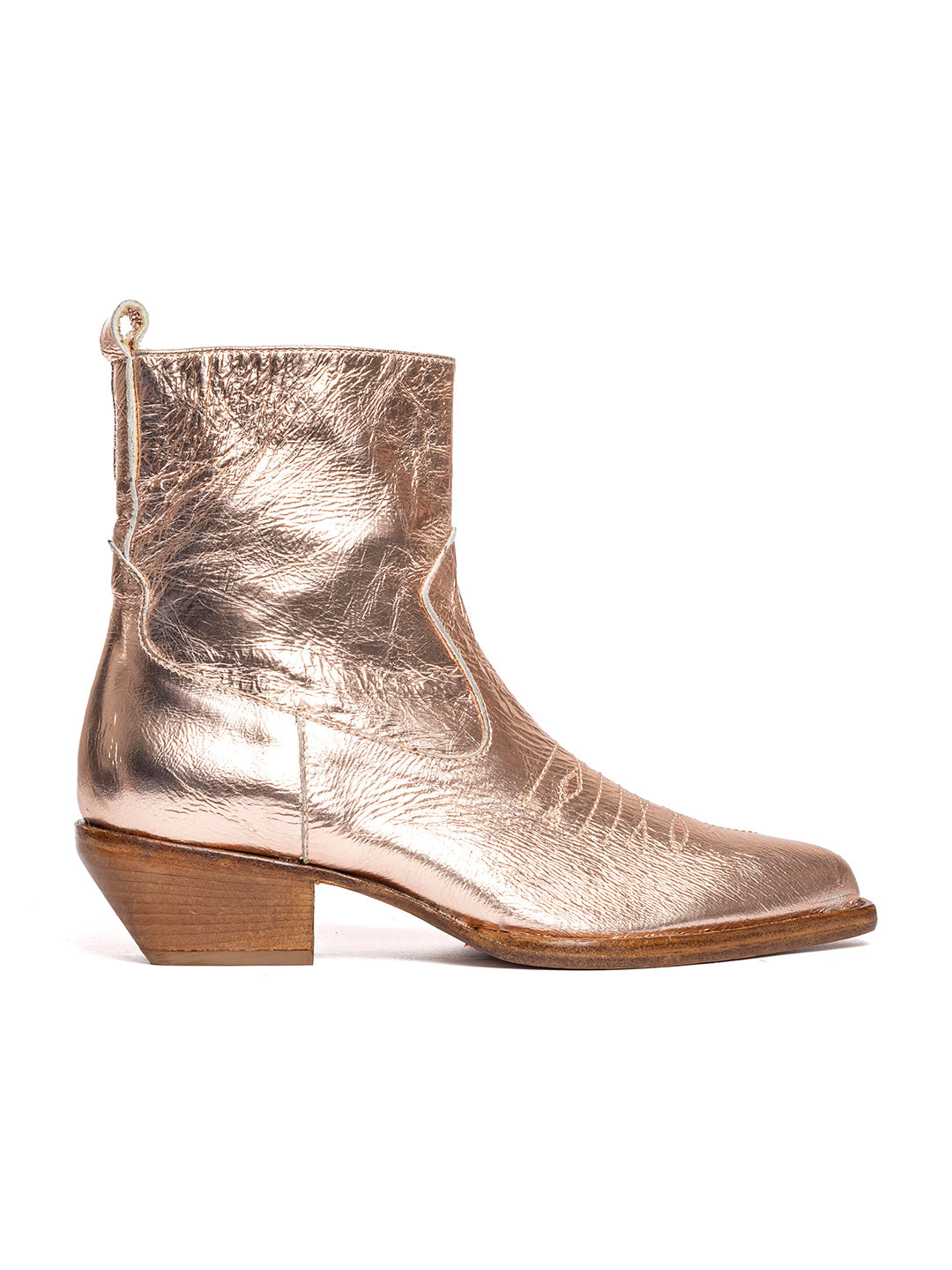 Stivaletti texani in capra rame laminato 2216/3