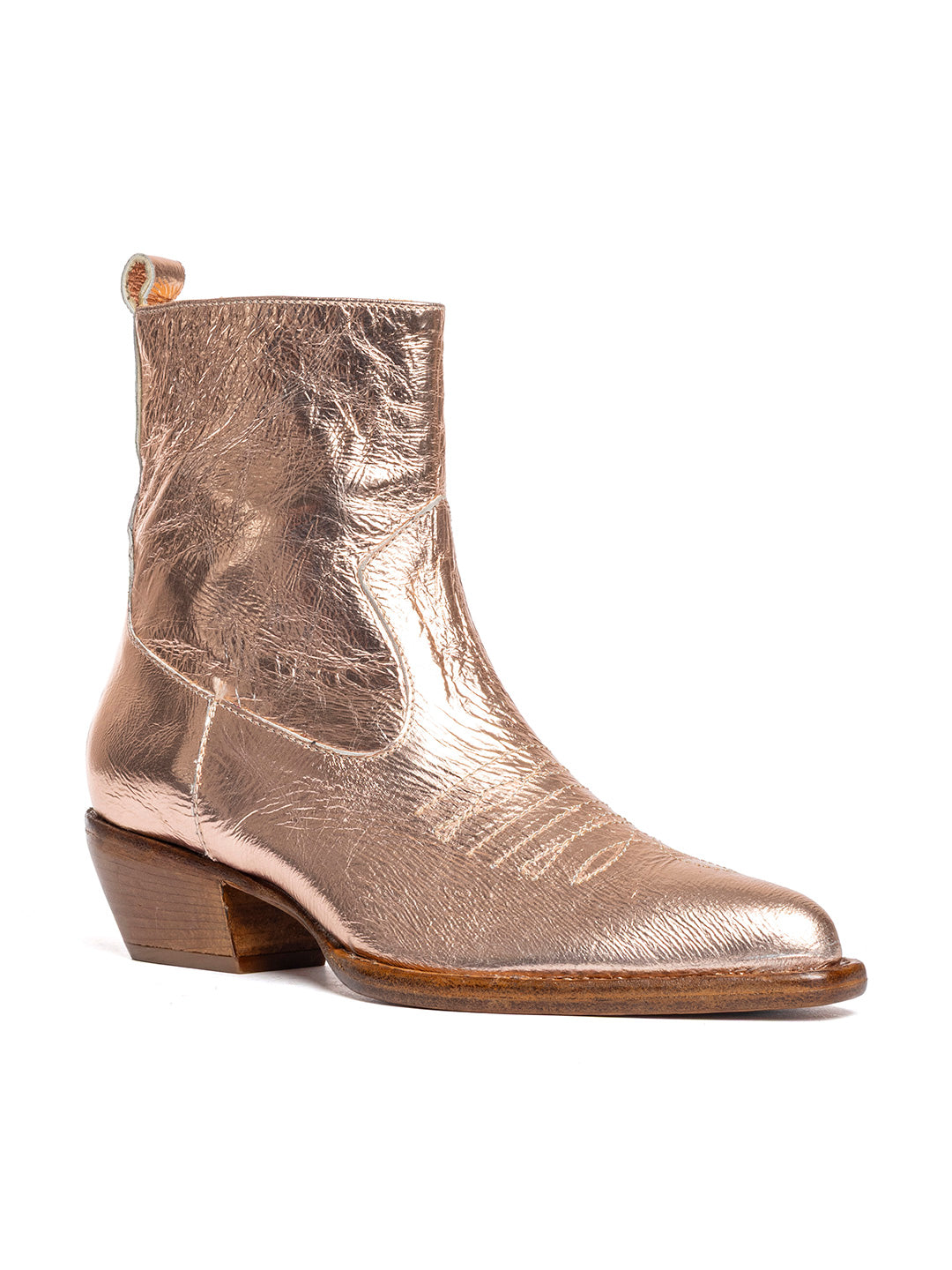 Stivaletti texani in capra rame laminato 2216/3