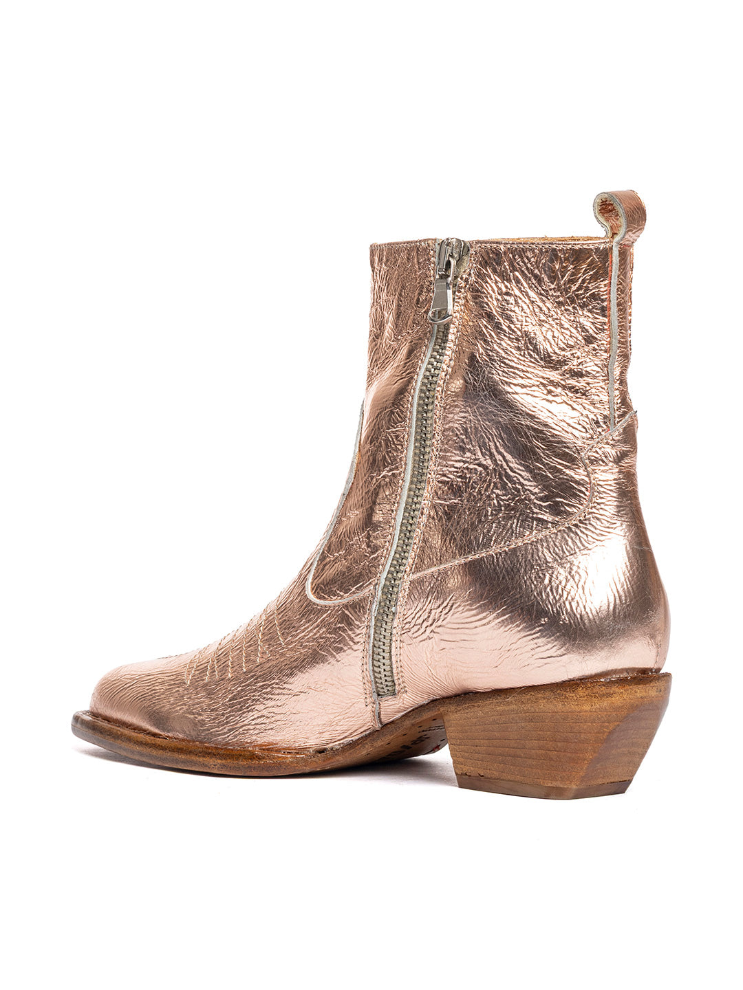 Stivaletti texani in capra rame laminato 2216/3