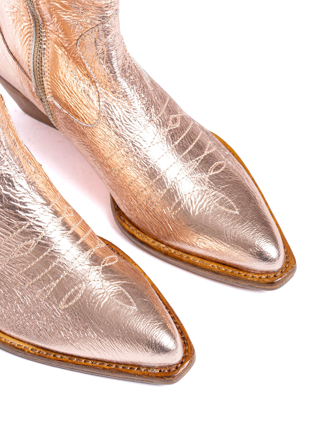 Stivaletti texani in capra rame laminato 2216/3