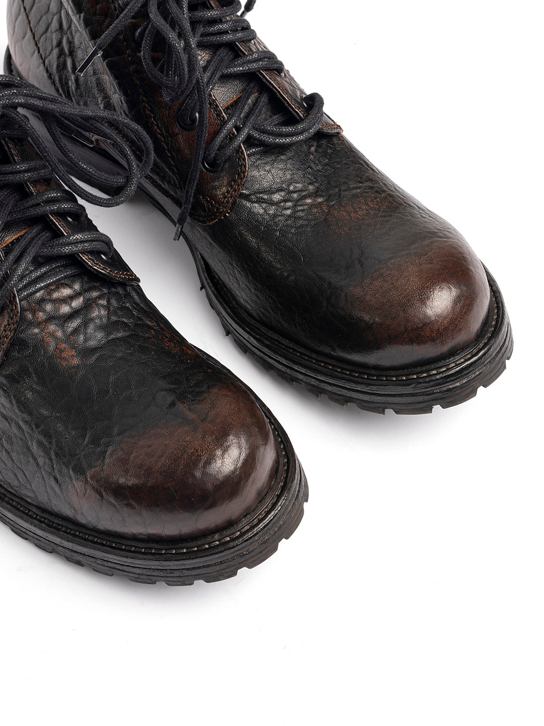 Sheepskin lace-up ankle boots with fur lining 36527/4 - Whisky