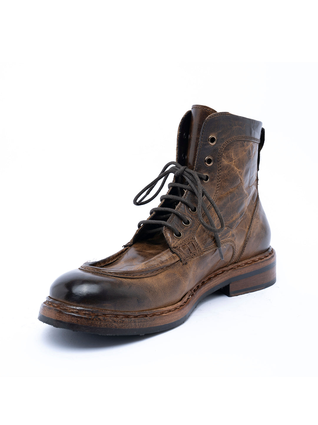 Beige calfskin lace-up ankle boots 37340/17