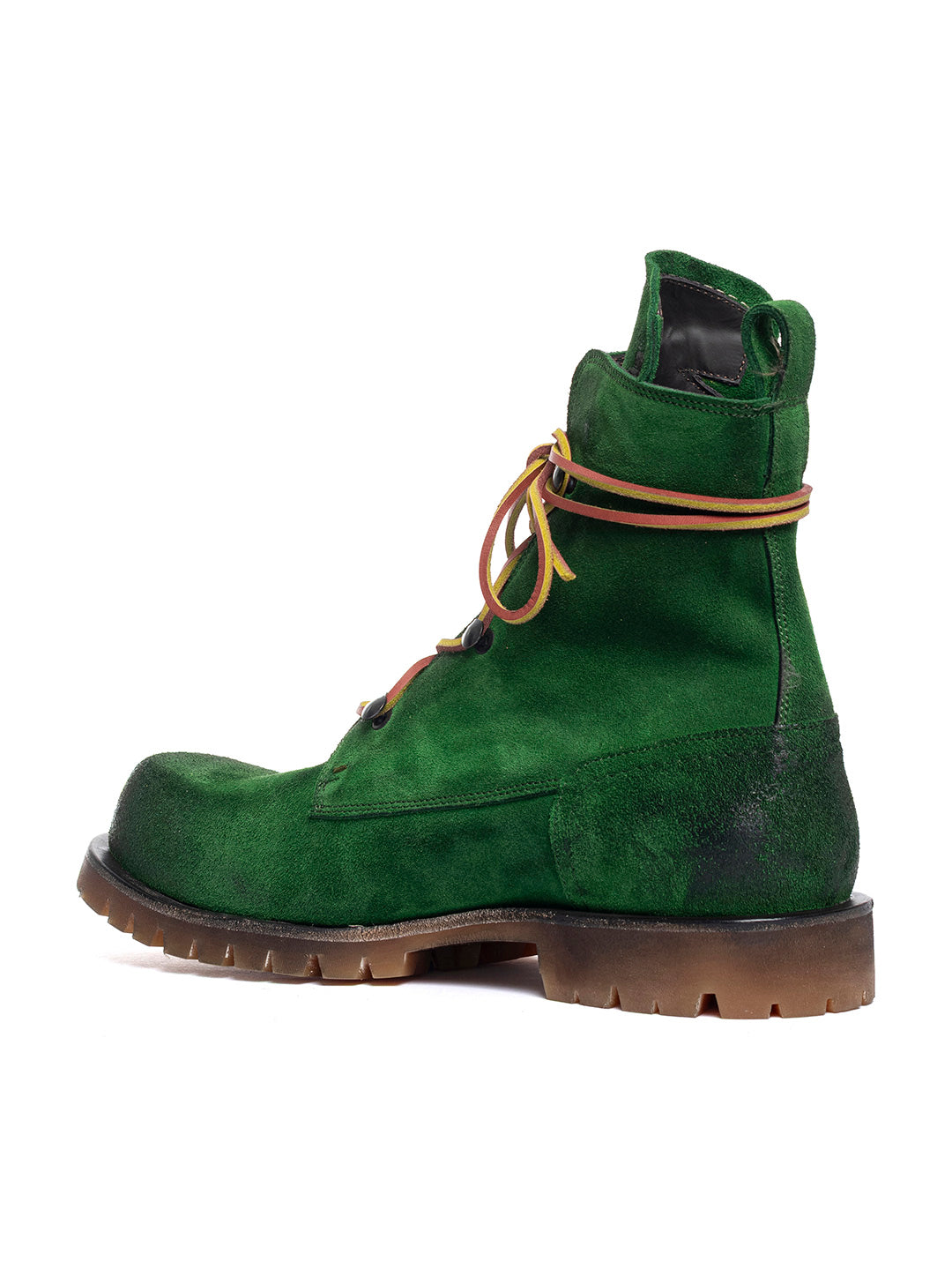 Stivaletti stringati in vitello in crosta Birk 4 - Verde