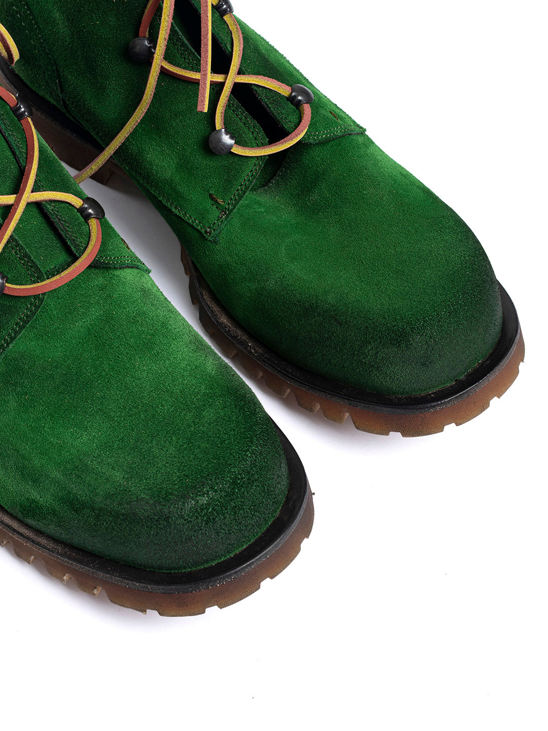 Stivaletti stringati in vitello in crosta Birk 4 - Verde