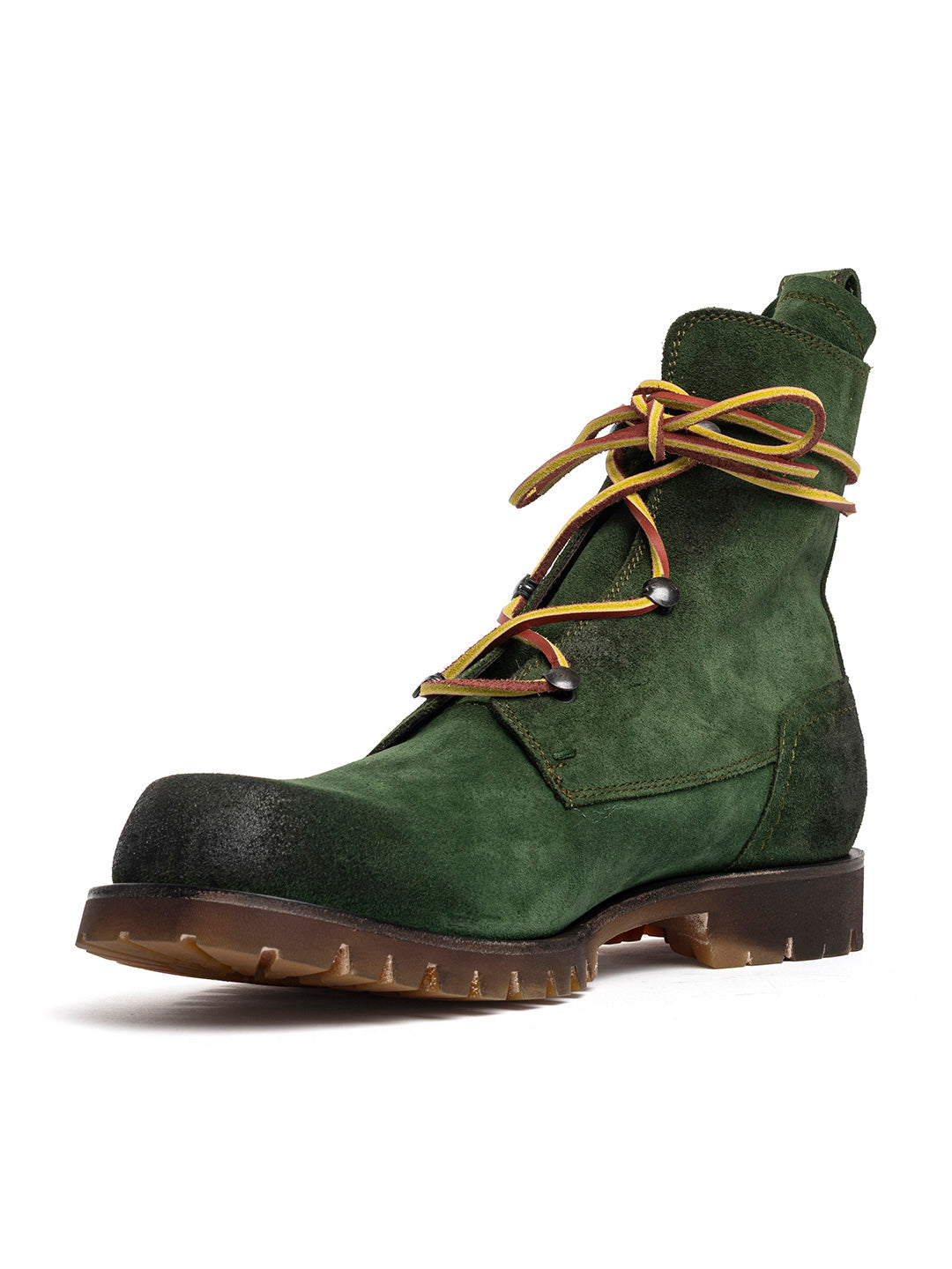 Stivaletti stringati in vitello in crosta Birk 4 - Militare