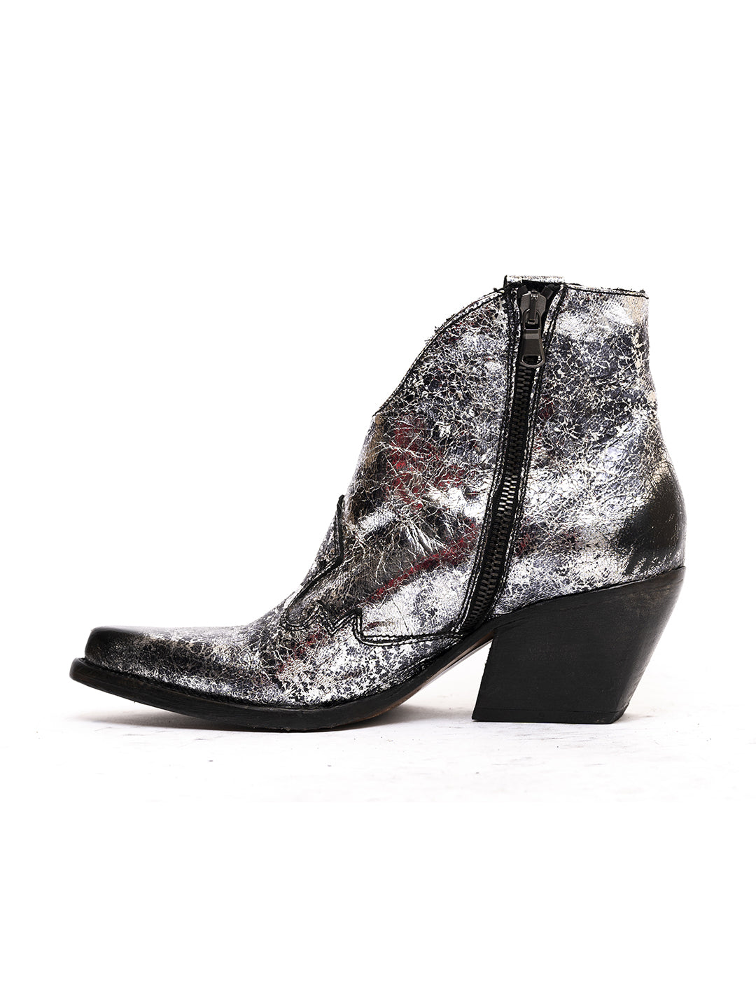 Stivaletti texani in agnello argento 8097/1