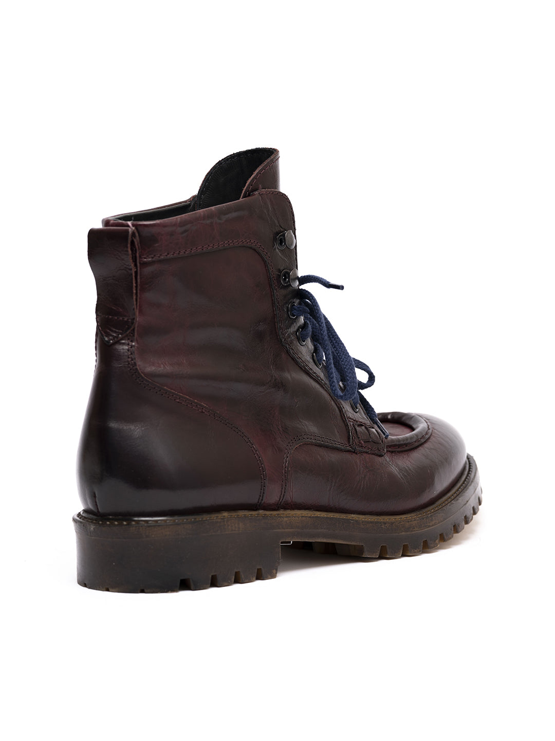 37340/45 Burgundy Calfskin Lace-Up Ankle Boots