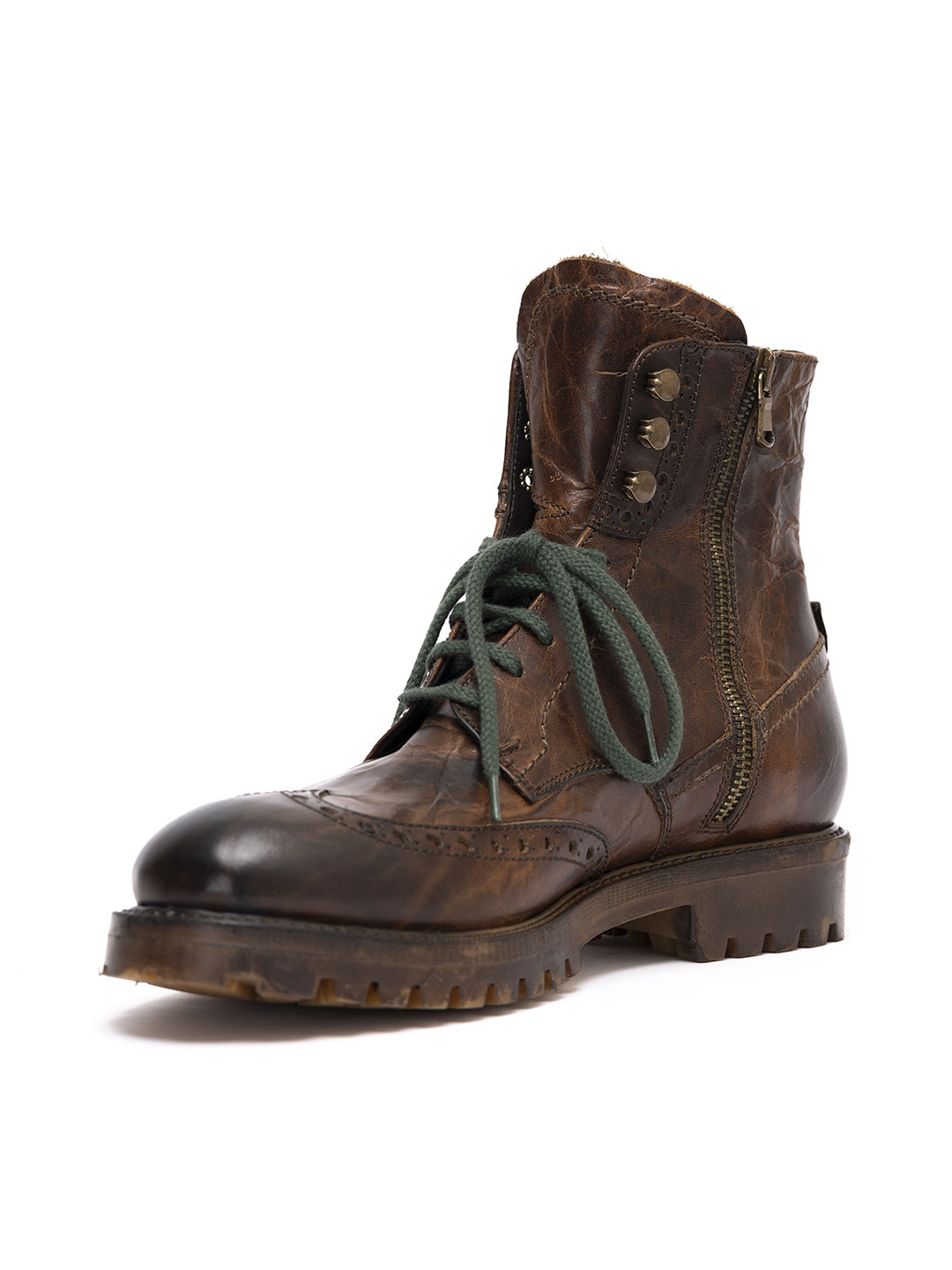 Stivaletti stringati duilio in vitello cognac 37340/40