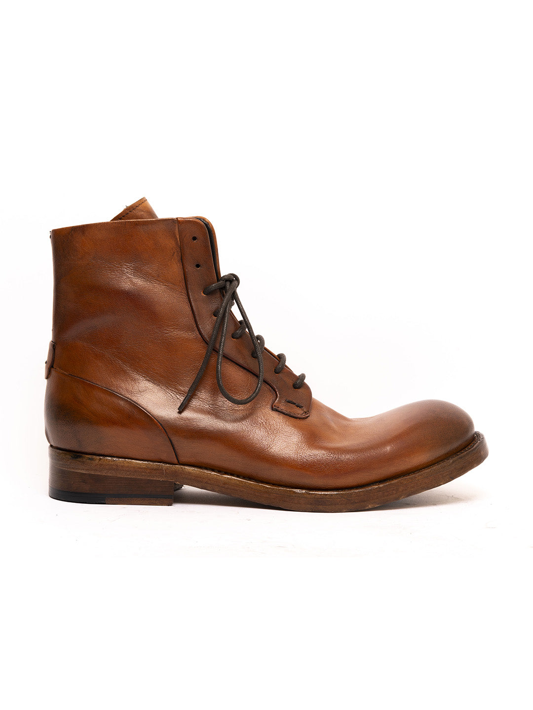 Stivaletti stringati in vitellino cuoio 36526/120