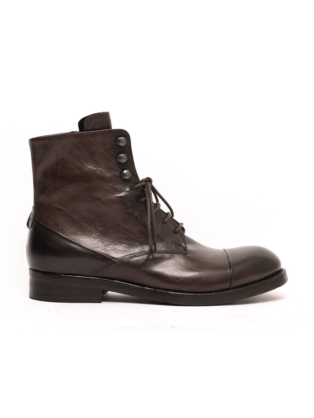 Lace-up ankle boots in dark brown calfskin 36526/140