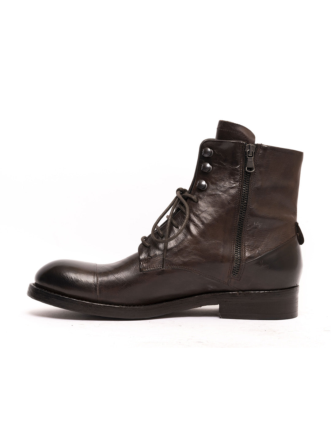 Lace-up ankle boots in dark brown calfskin 36526/140