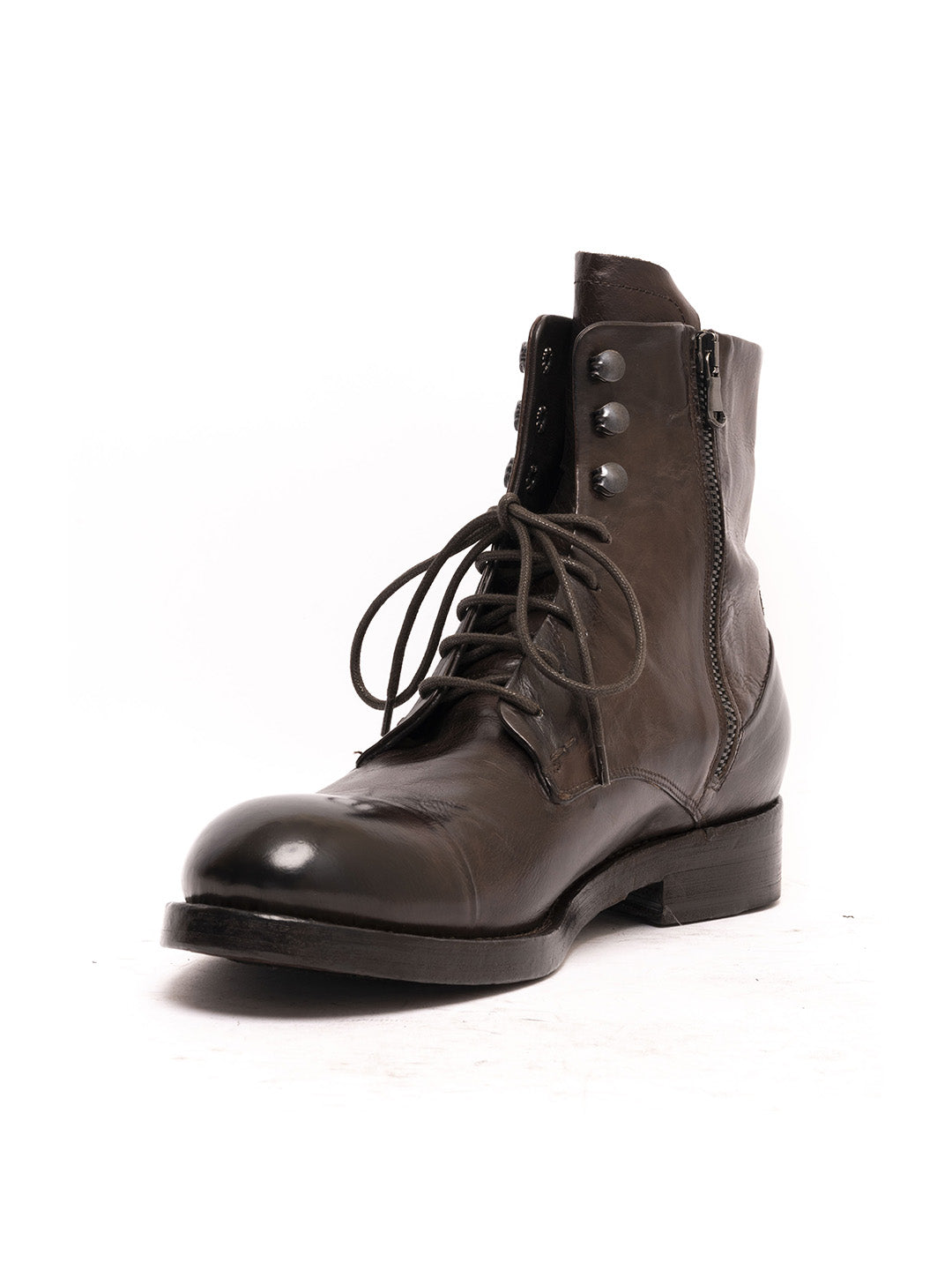 Lace-up ankle boots in dark brown calfskin 36526/140