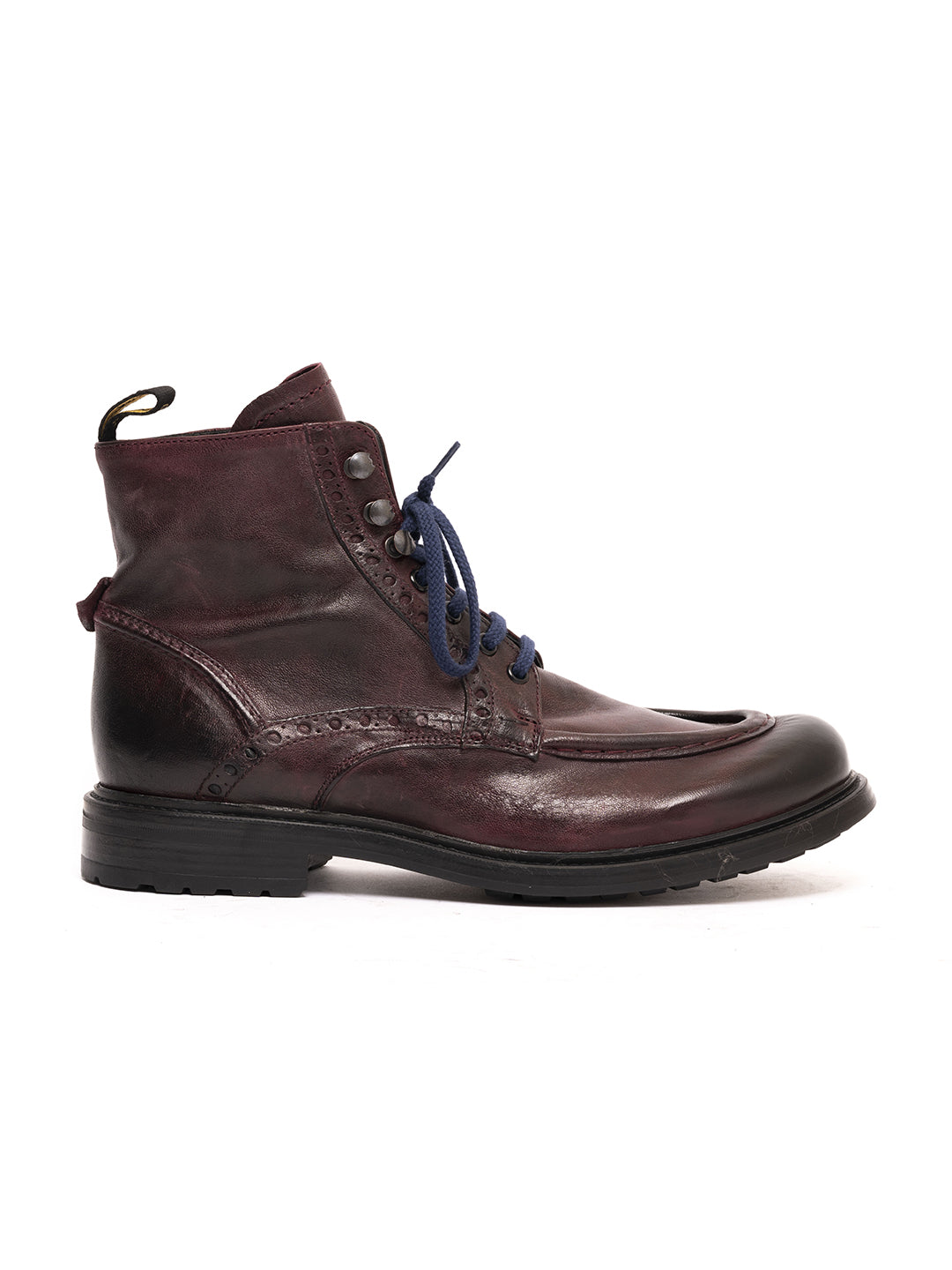 Duilio lace-up ankle boots in Madrid burgundy lambskin/5