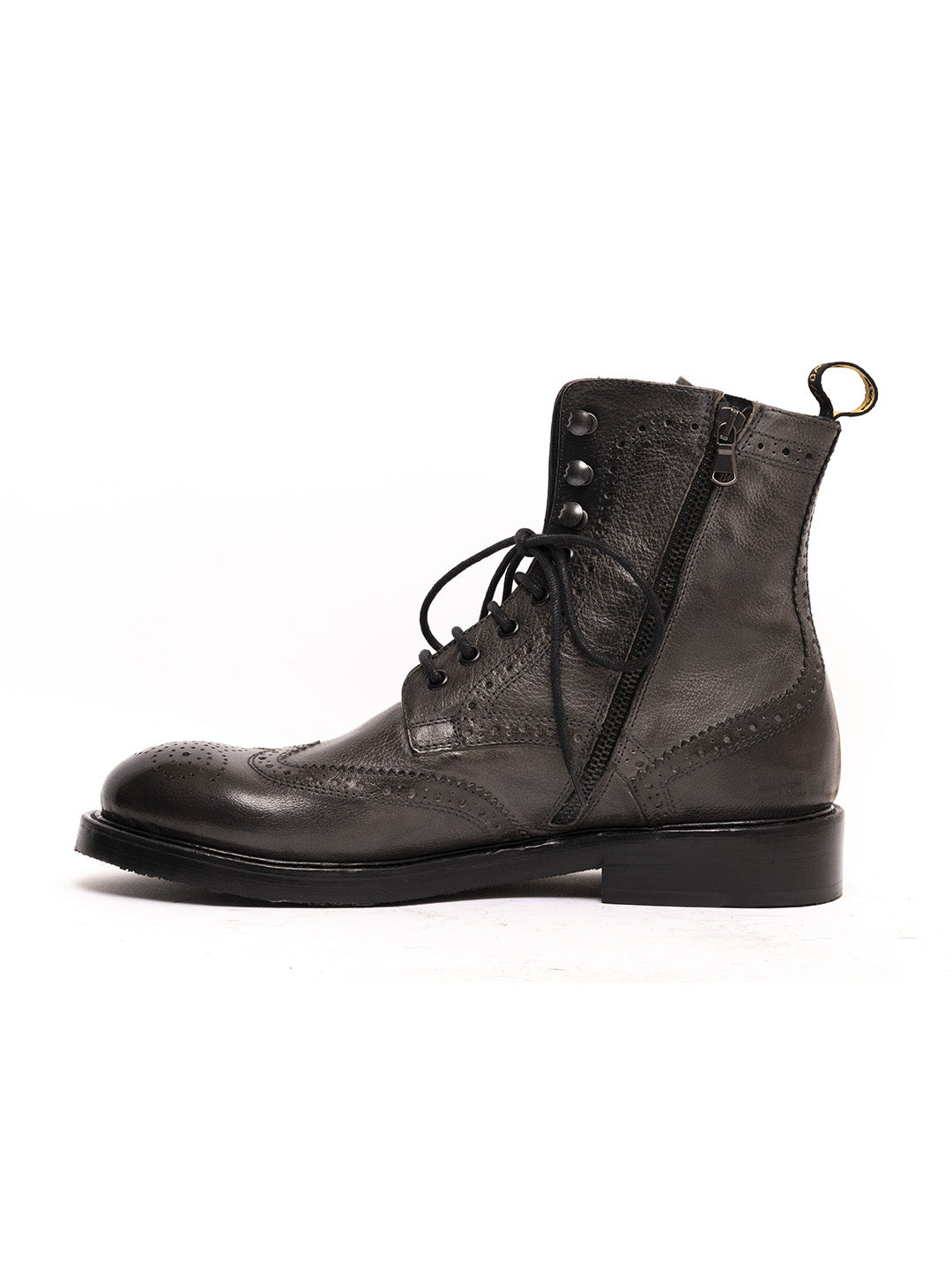 Duilio lace-up ankle boots in dark grey buffalo 37340/1 bis