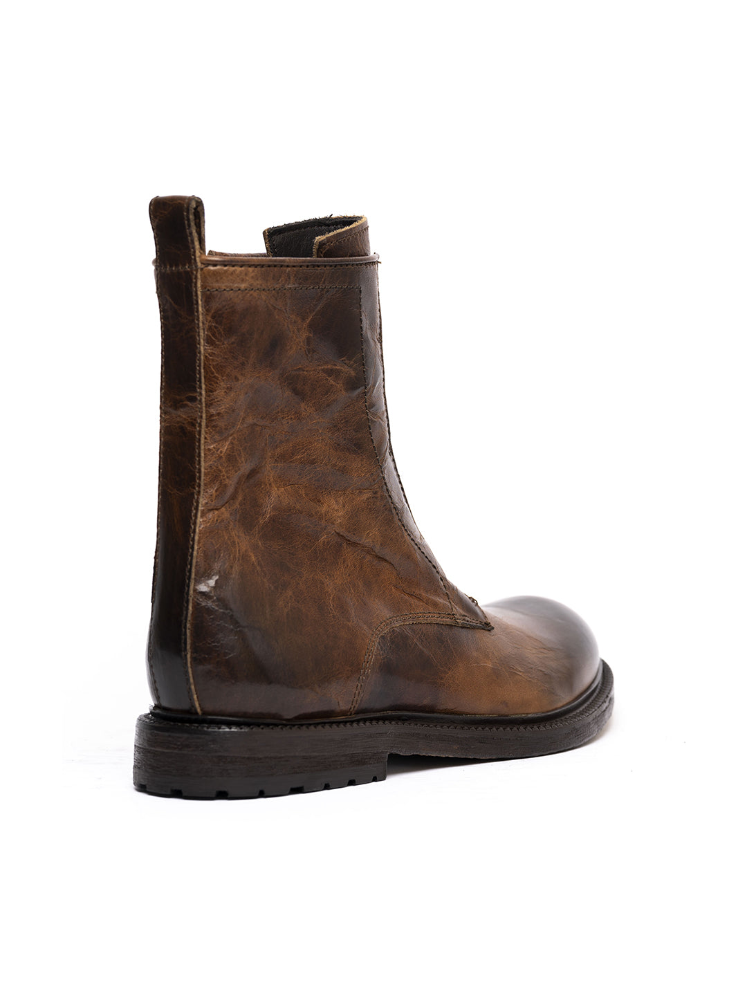 Tronchetti in vitello cognac con zip 35773/100