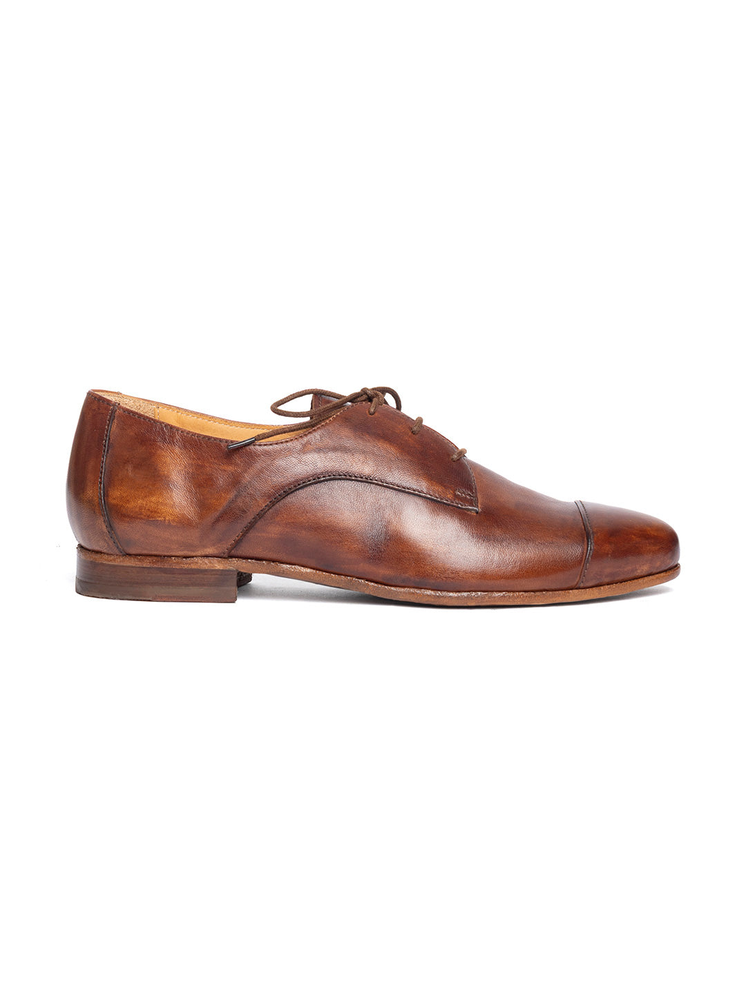 Derby in agnello cuoio scuro 32901/130
