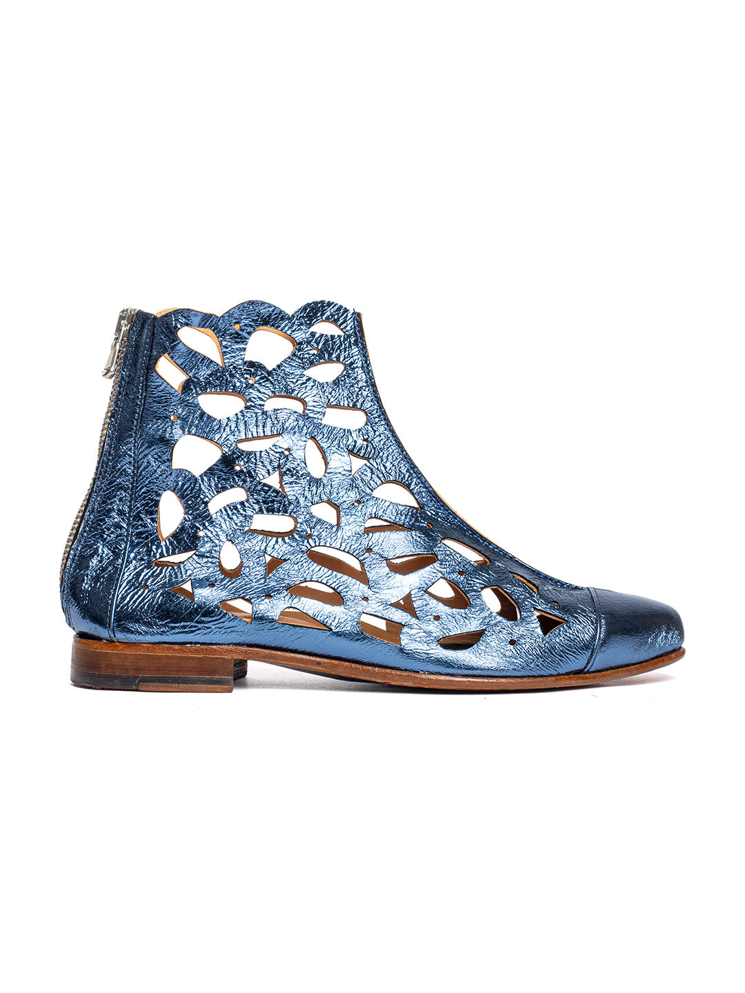 Tronchetti in capra blu laminato 32979/300