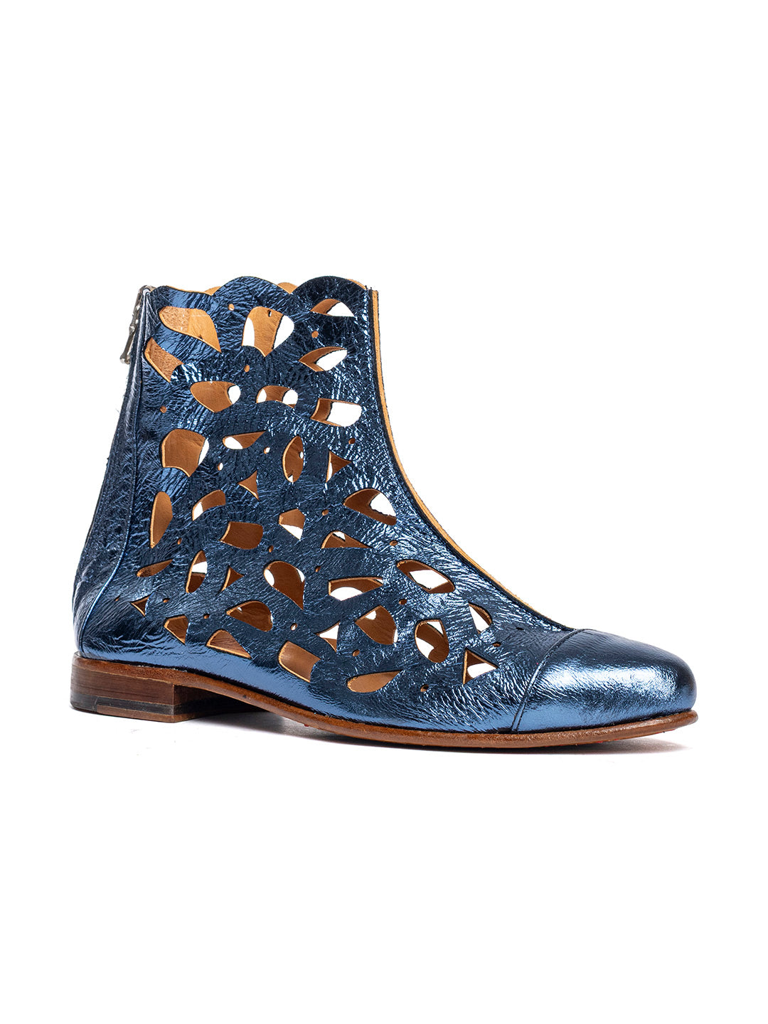 Tronchetti in capra blu laminato 32979/300