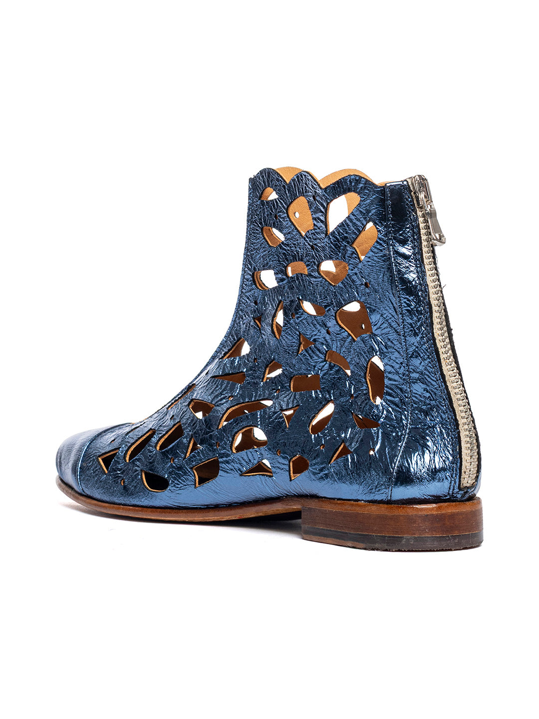 Tronchetti in capra blu laminato 32979/300