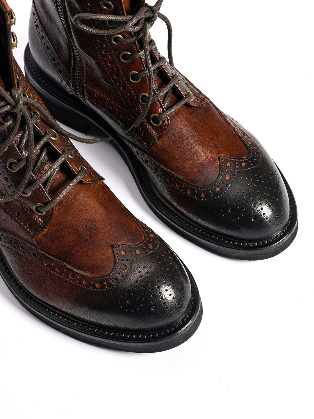 Tronchetti duilio in agnello cuoio scuro 35773/39