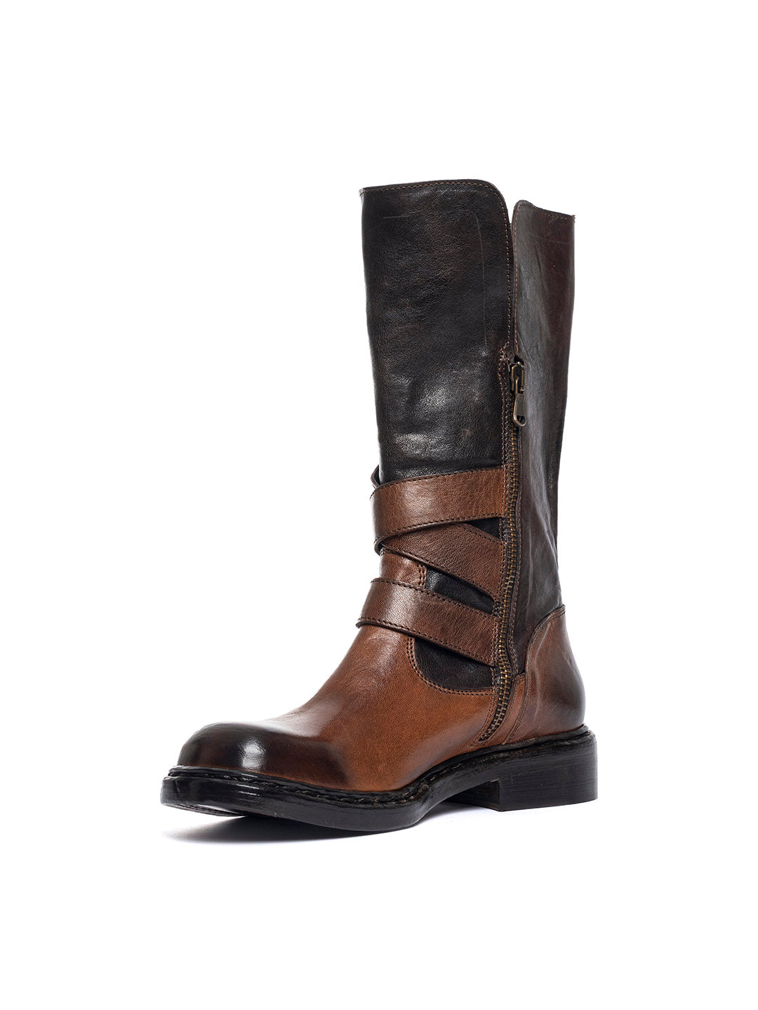 Stivaletti in agnello vegetale 36494/60 - Cacao e testa di moro