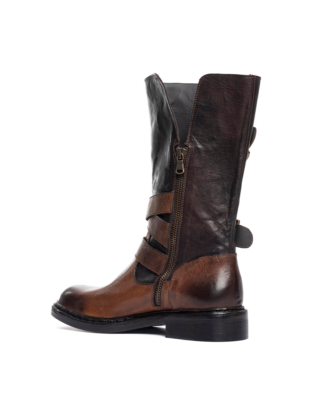 Stivaletti in agnello vegetale 36494/60 - Cacao e testa di moro