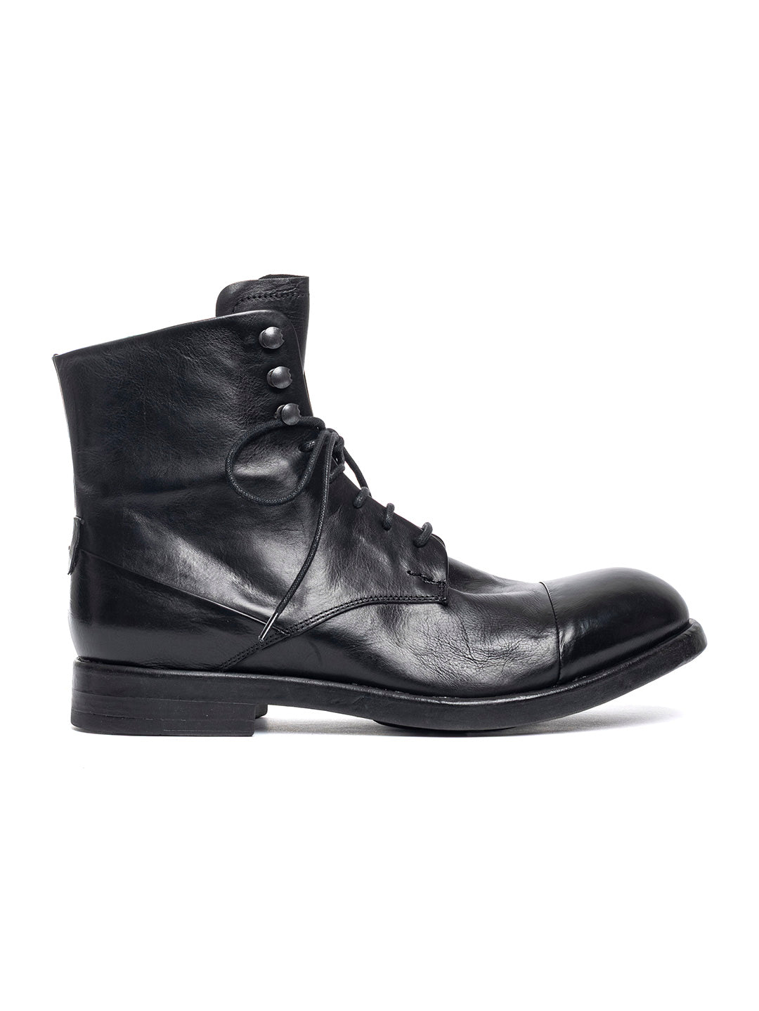 Stivaletti stringati in vitellino 36526/140 - Nero