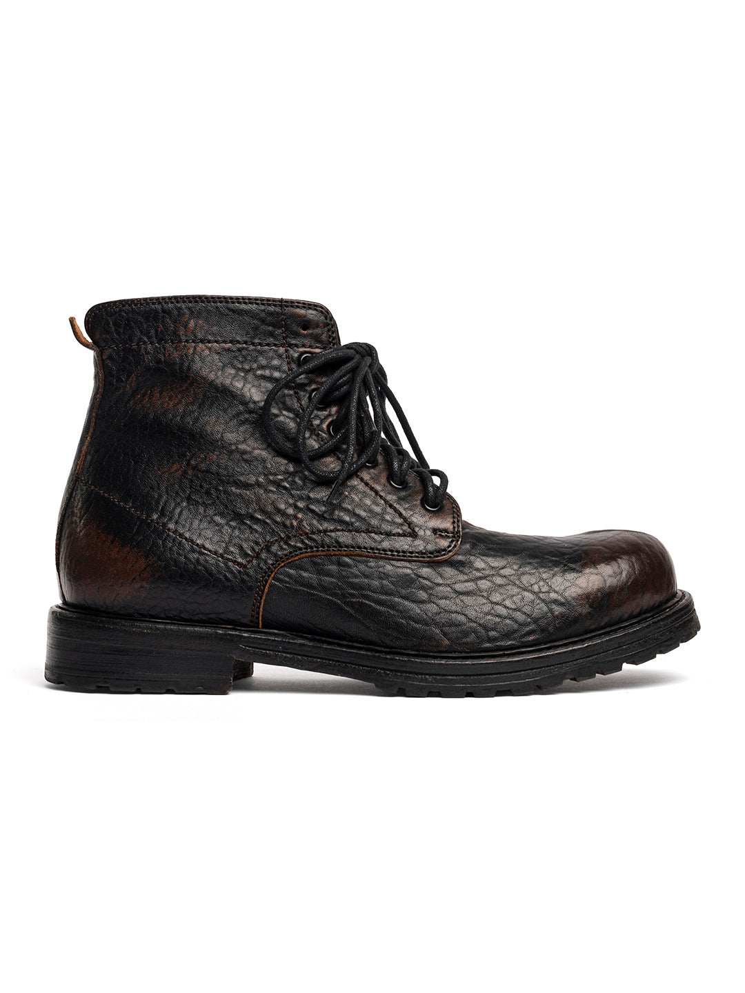 Sheepskin lace-up ankle boots with fur lining 36527/4 - Whisky