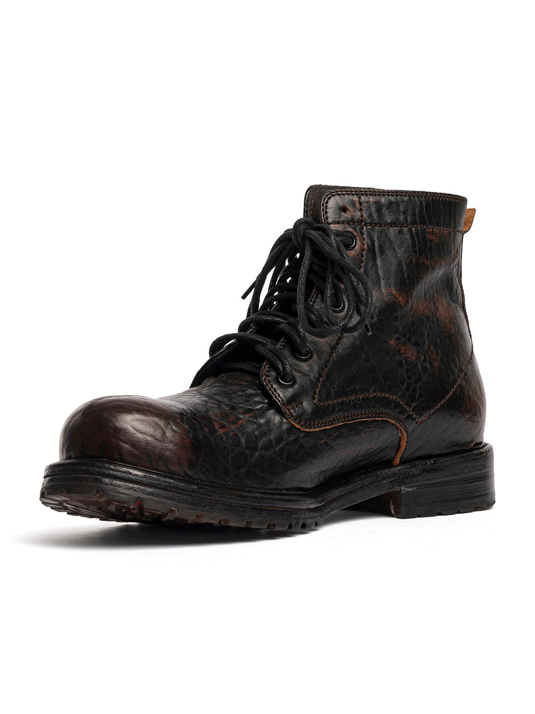 Sheepskin lace-up ankle boots with fur lining 36527/4 - Whisky