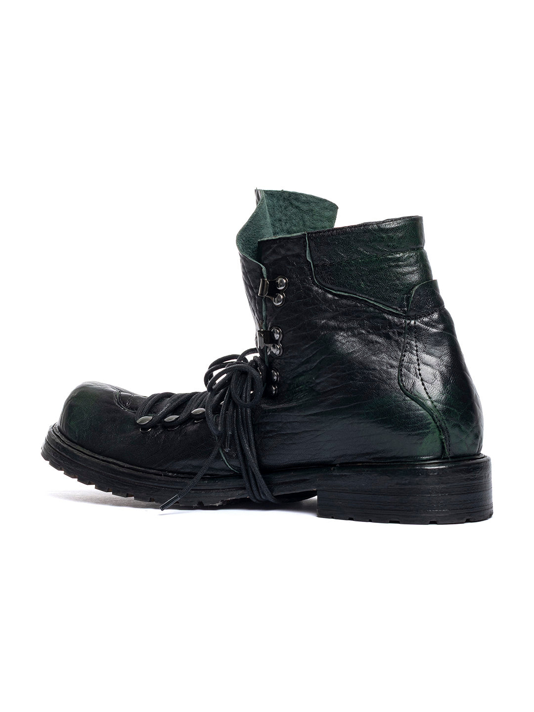 Stivaletti stringati in montone 36527/8 - Verde