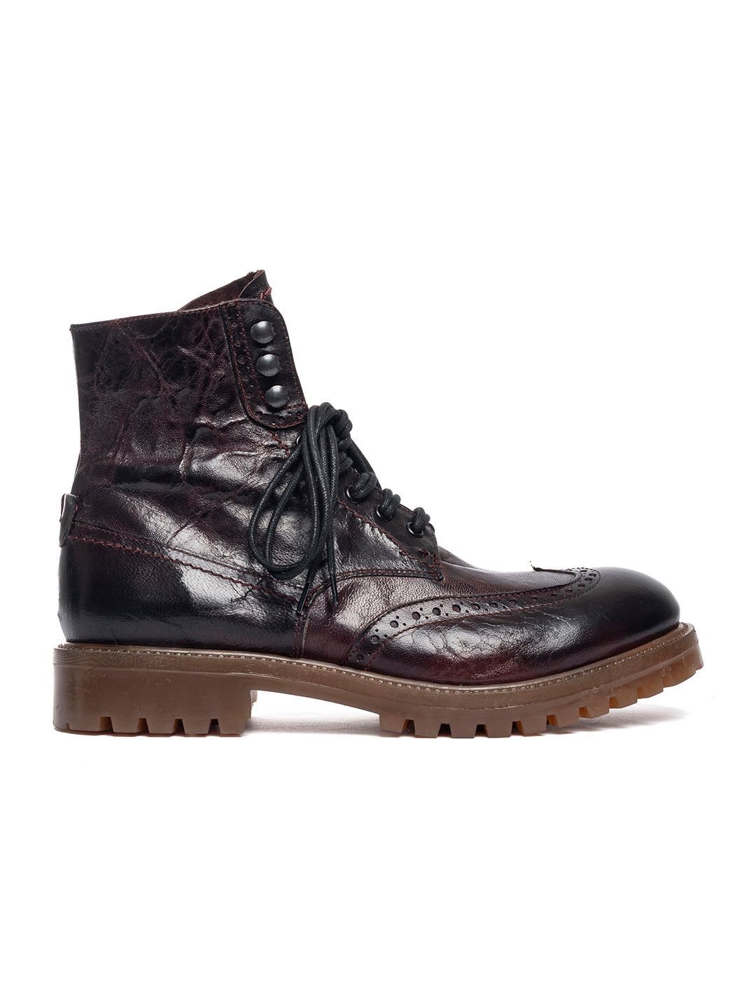 Stivaletti stringati duilio in agnello misto vegetale 37340/40 - Bordeaux