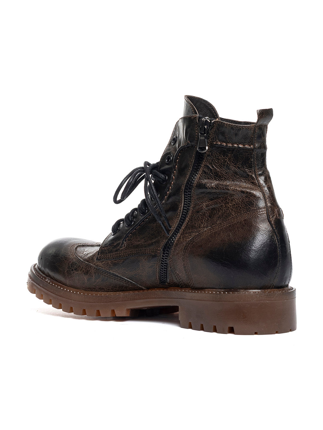 Stivaletti stringati in agnello misto vegetale 37340/55 - Ghiro