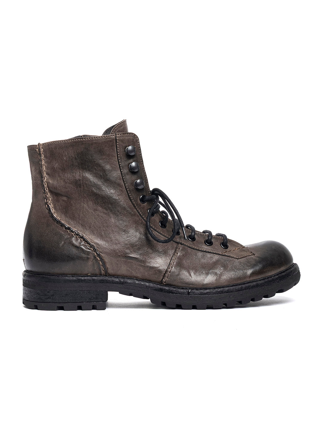 Stivaletti stringati in agnello vegetale 3830/530 - Asfalto