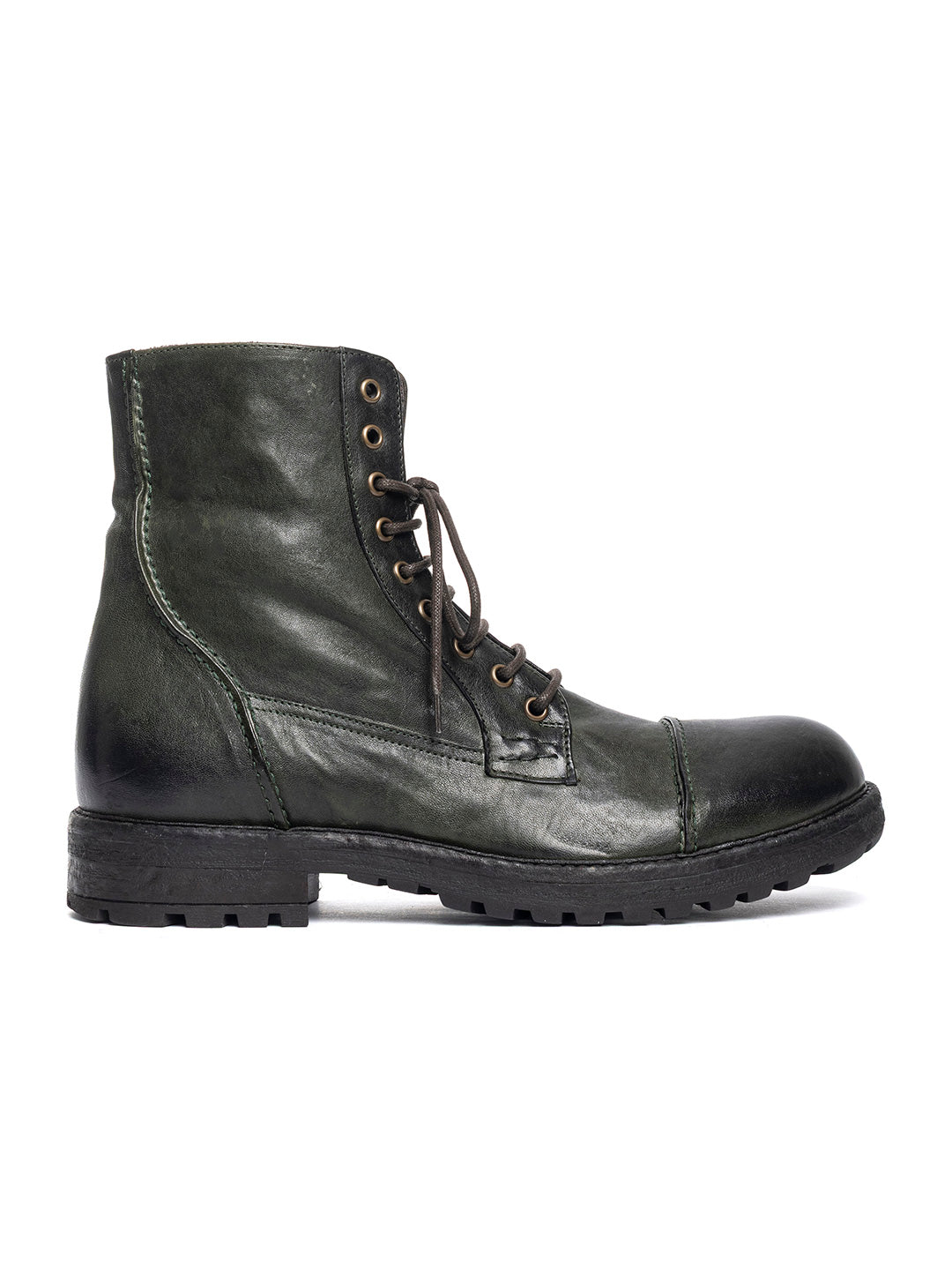 Stivaletti stringati in agnello vegetale 3830/550 - Forest