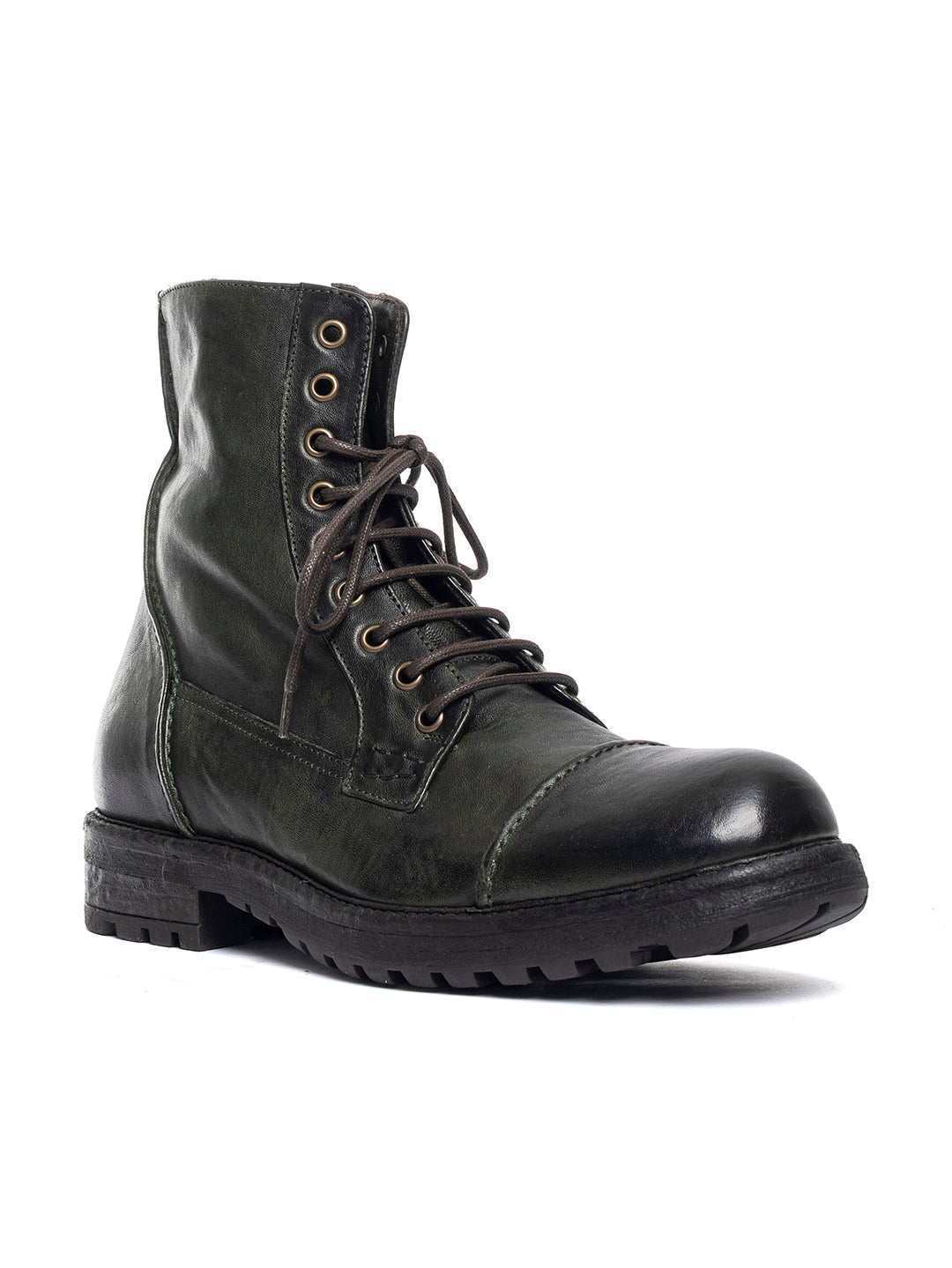 Stivaletti stringati in agnello vegetale 3830/550 - Forest