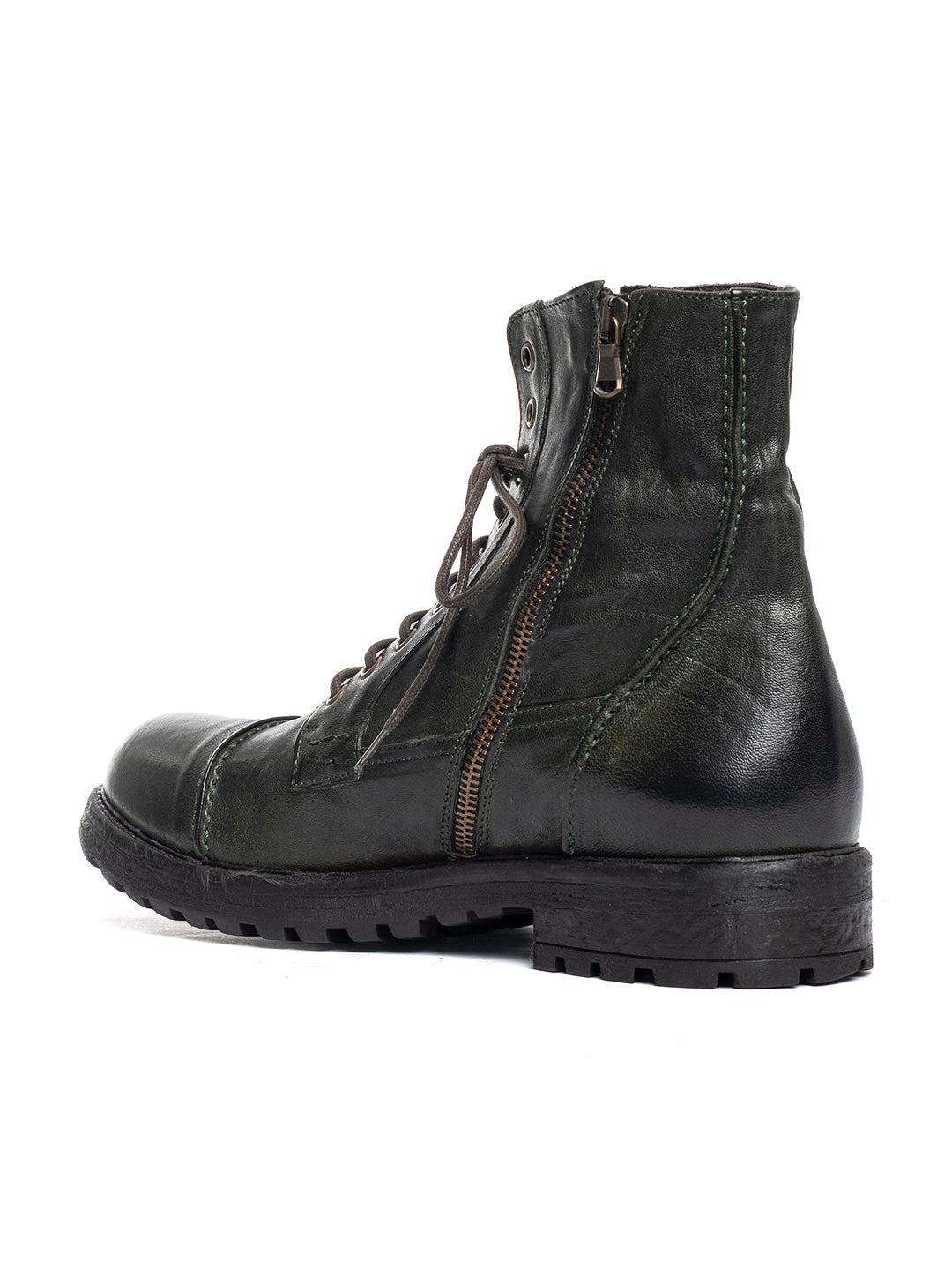 Stivaletti stringati in agnello vegetale 3830/550 - Forest