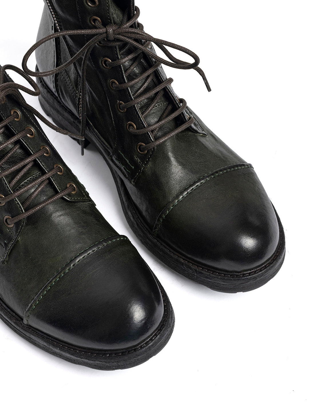 Stivaletti stringati in agnello vegetale 3830/550 - Forest