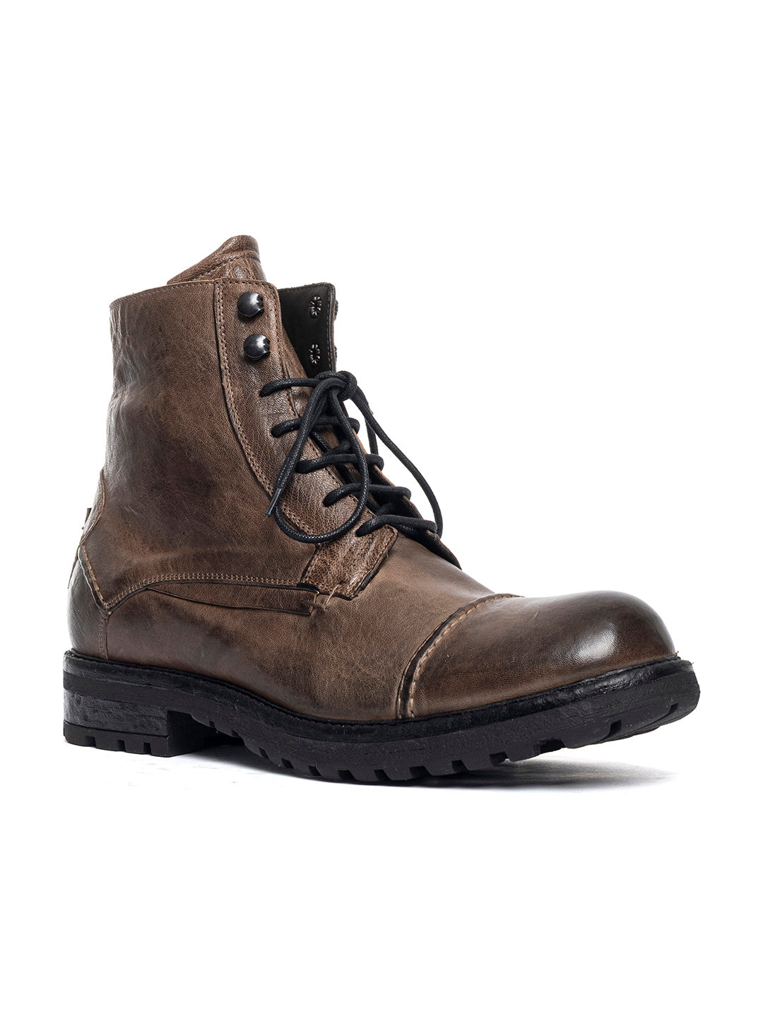 Stivaletti stringati in agnello vegetale 3830/560 - Grafite