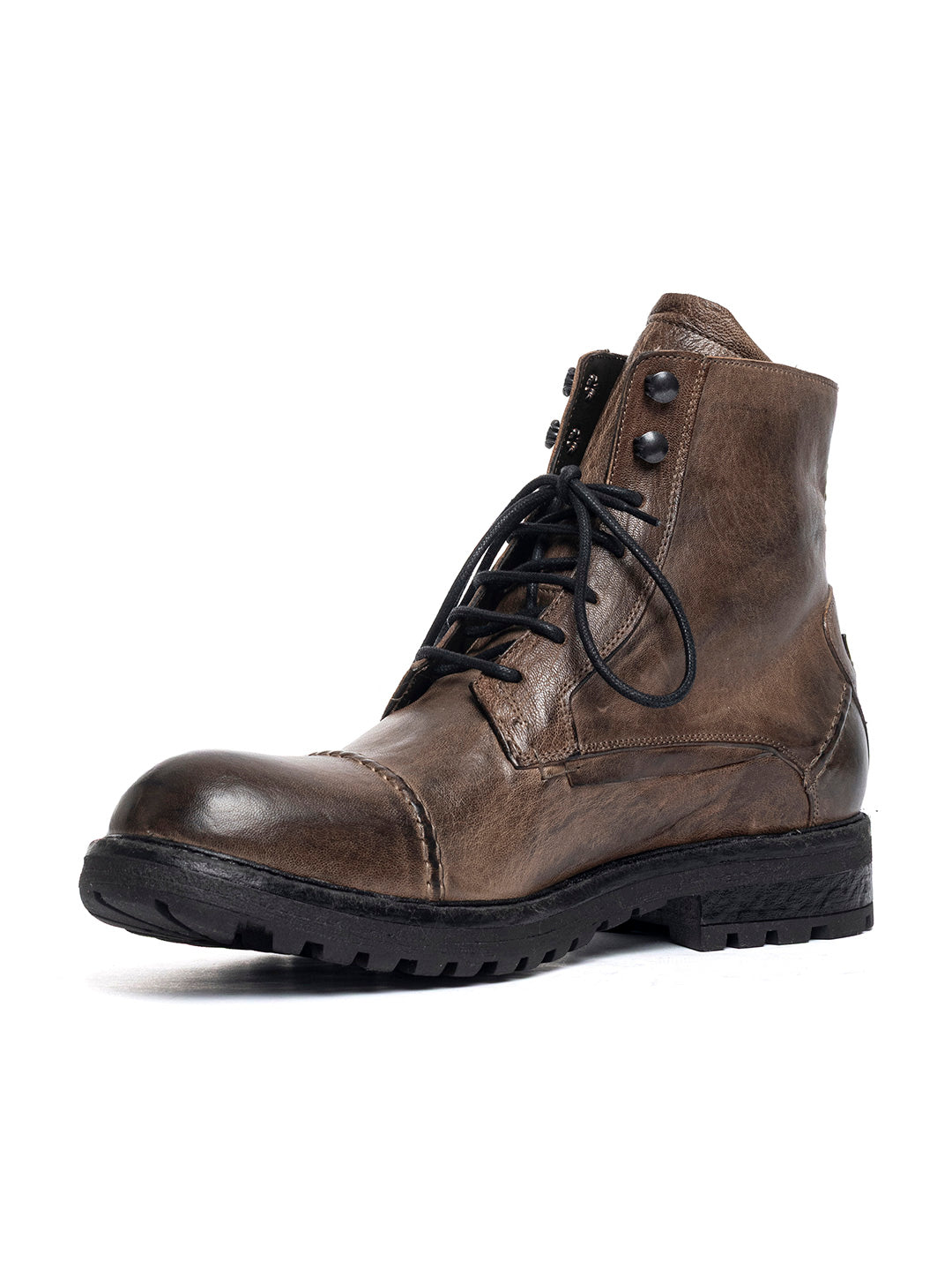 Stivaletti stringati in agnello vegetale 3830/560 - Grafite