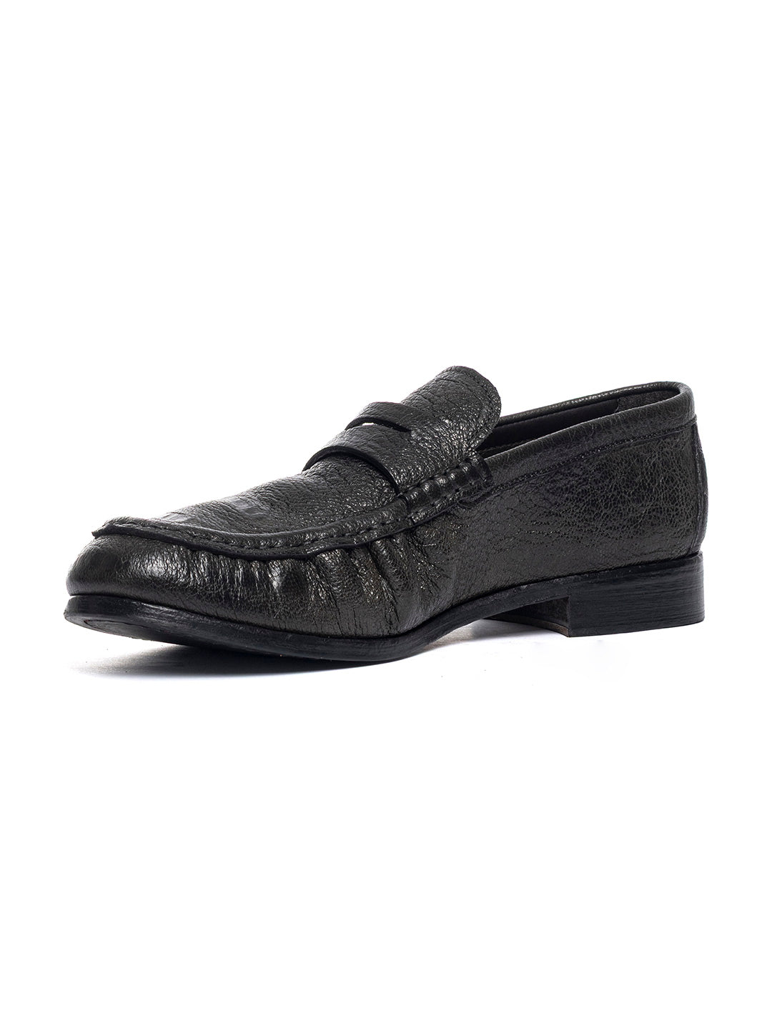 Mocassini in pelle arricciata in capra vegetale 38767/21 - Grigio