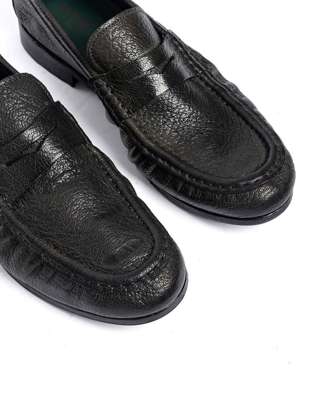 Mocassini in pelle arricciata in capra vegetale 38767/21 - Grigio