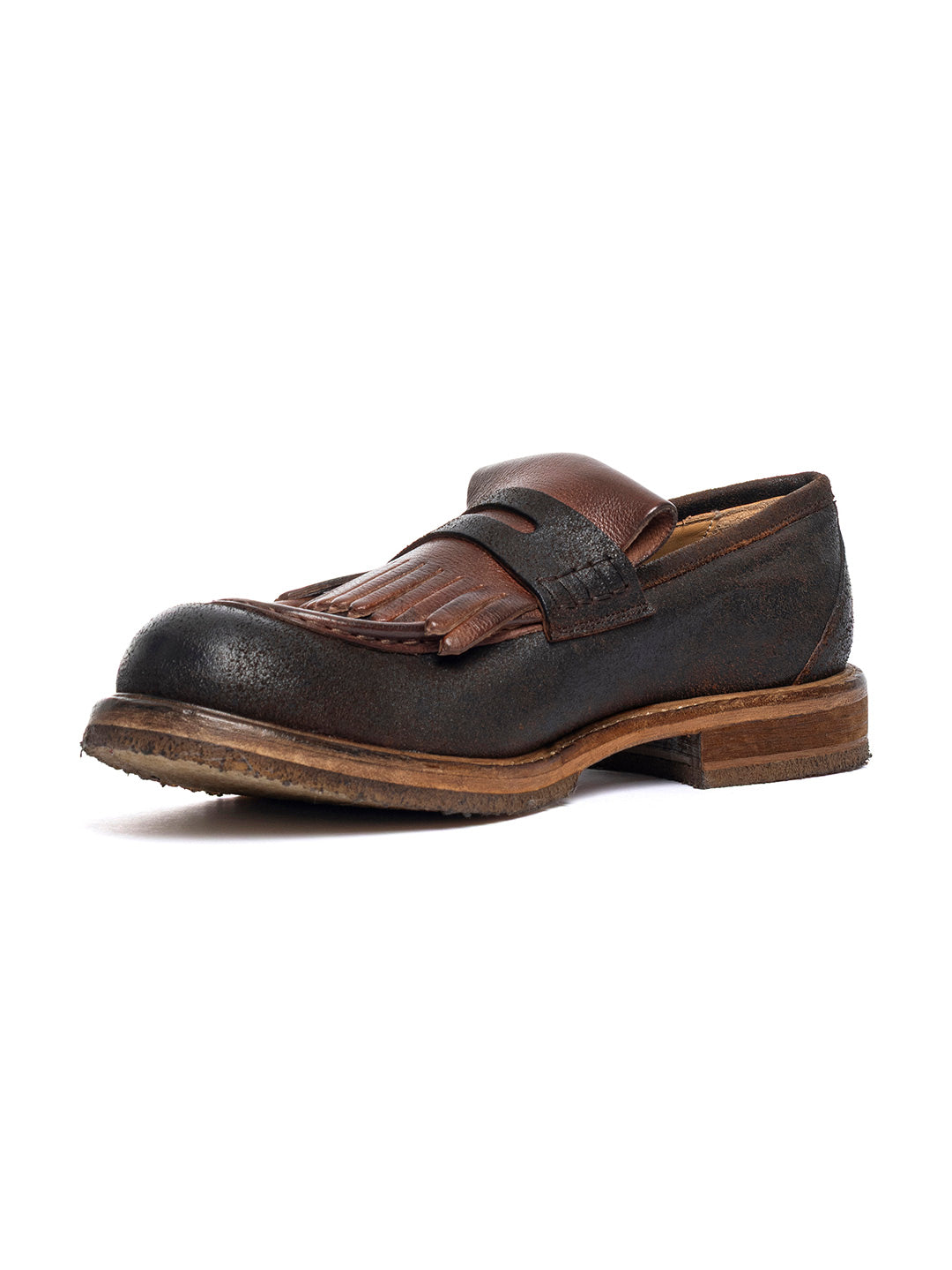 Mocassini in vitello crosta vegetale e bufalo 60726/2 - Cognac e cuoio