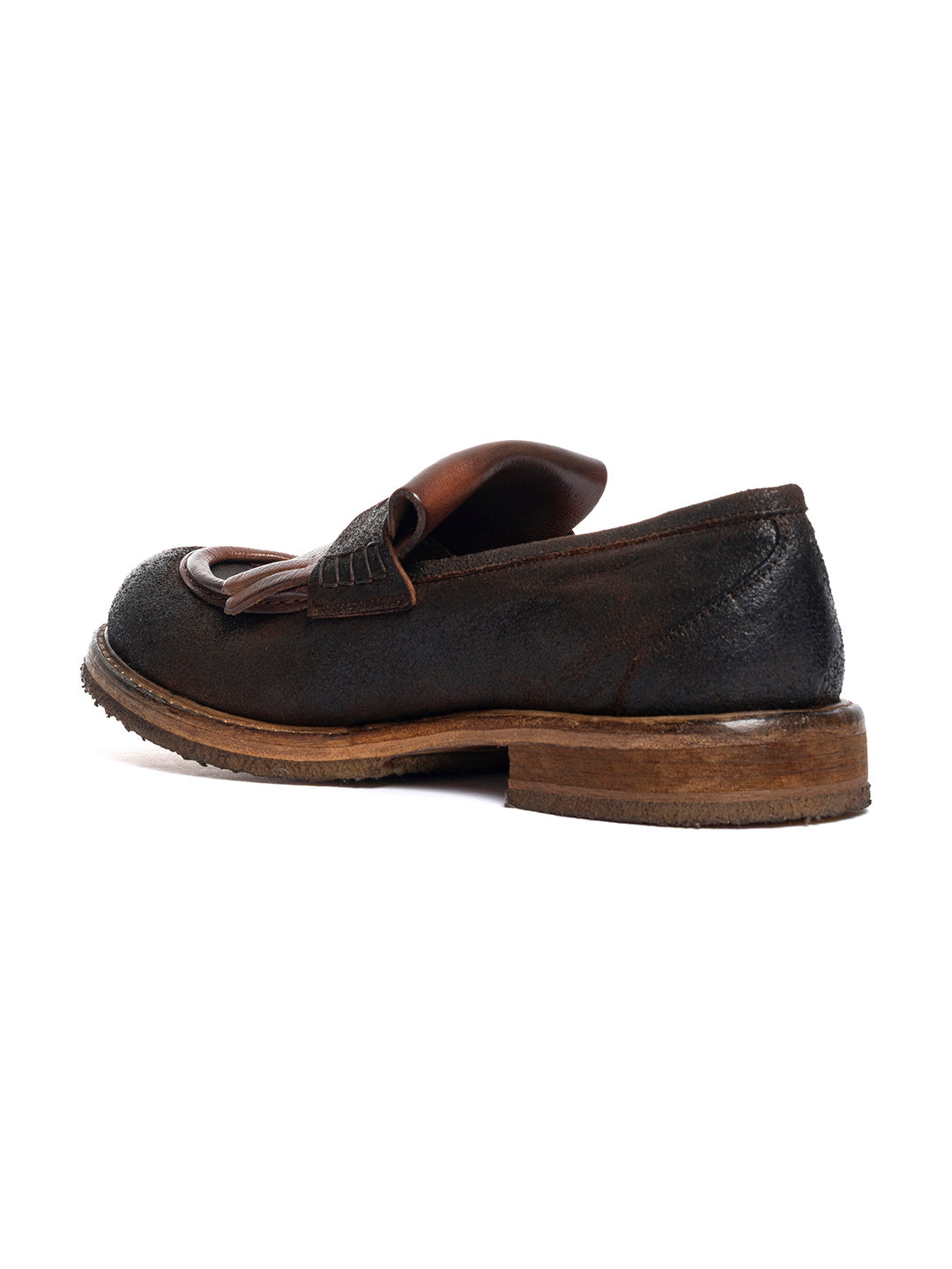 Mocassini in vitello crosta vegetale e bufalo 60726/2 - Cognac e cuoio
