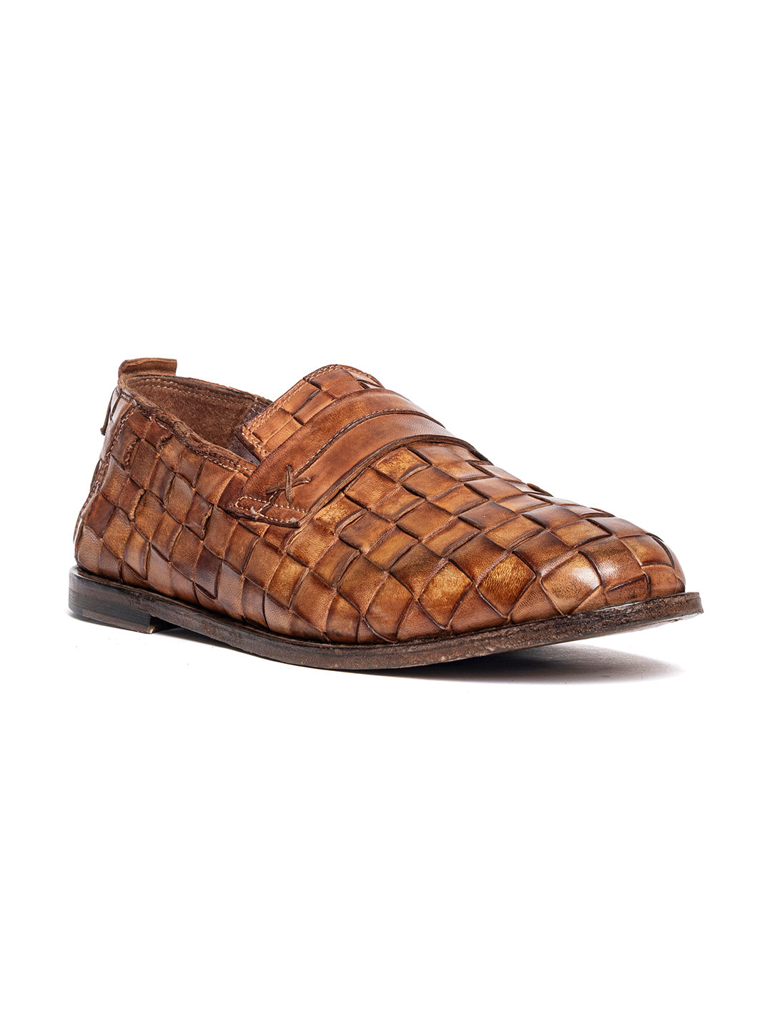 Mocassini in agnello cognac 61446/3