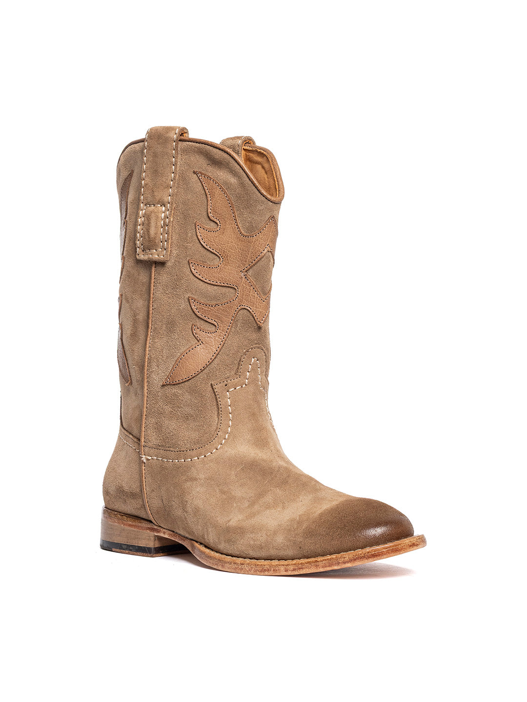 Stivali texani in vitello crosta e bufalo sabbia Ategi 2