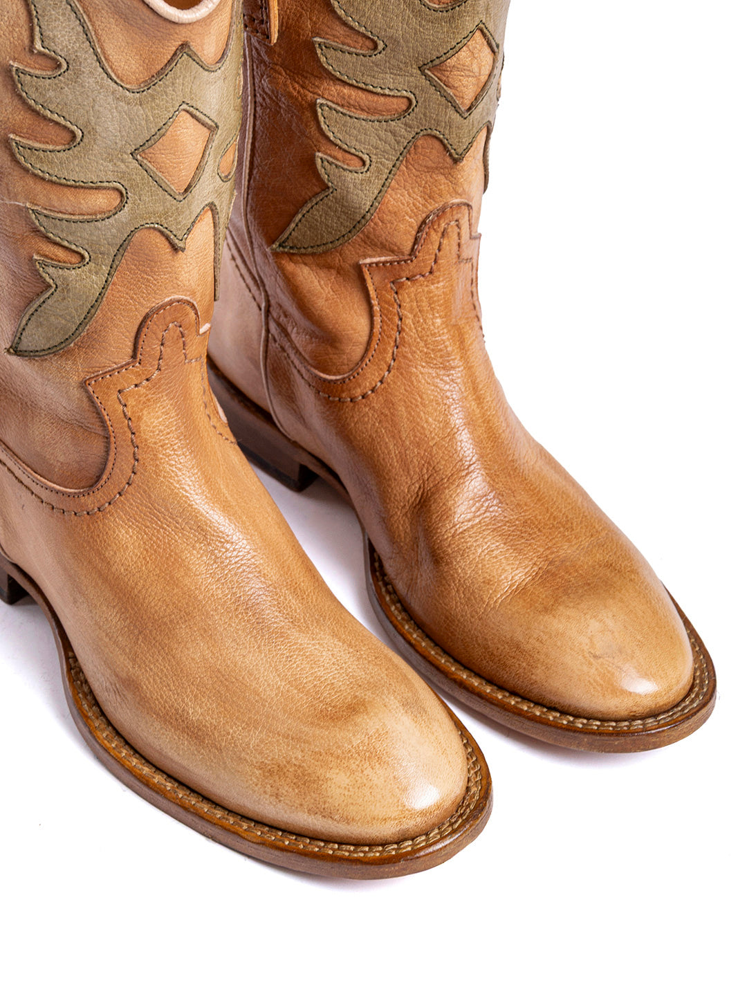 Stivali texani in bufalo sabbia Ategi 2