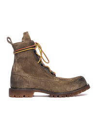 Stivaletti stringati in vitello in crosta Birk 4 - Taupe
