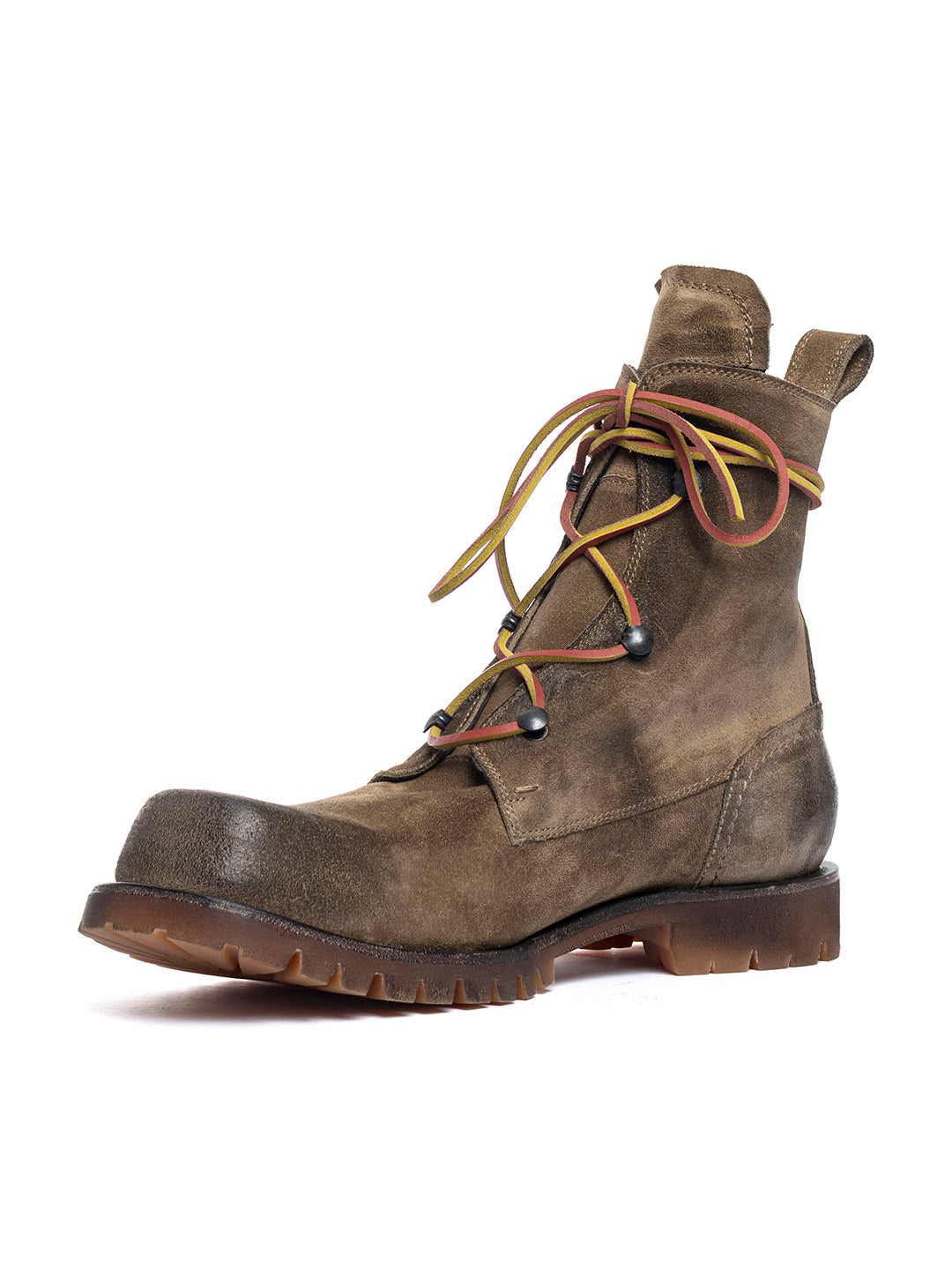 Stivaletti stringati in vitello in crosta Birk 4 - Taupe