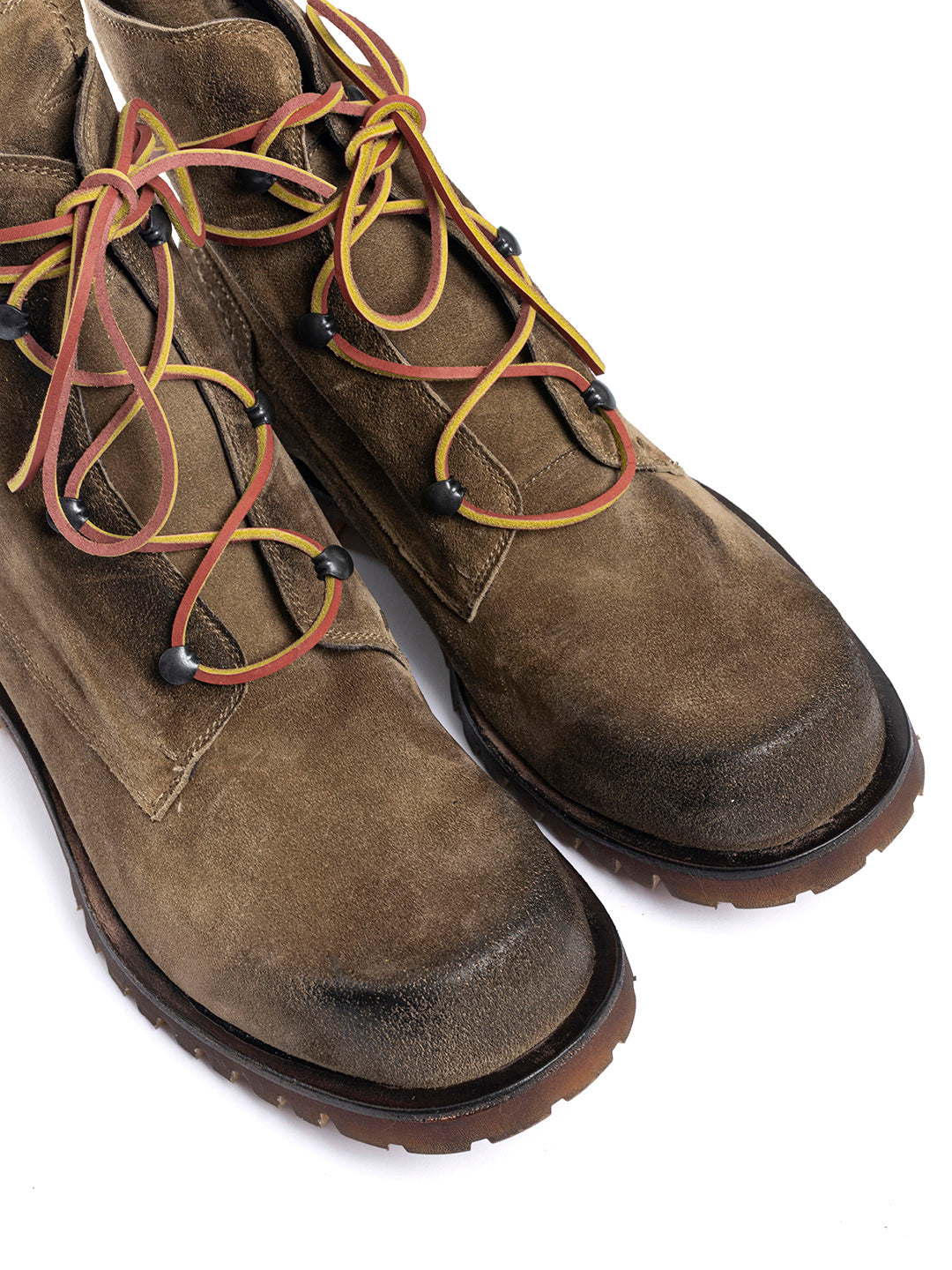 Stivaletti stringati in vitello in crosta Birk 4 - Taupe