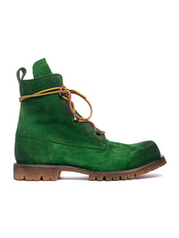 Stivaletti stringati in vitello in crosta Birk 4 - Verde